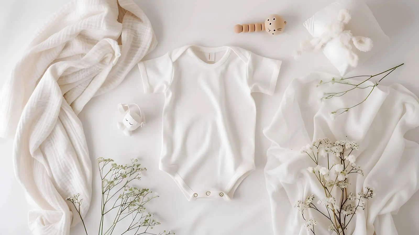 Newborn Cotton Bodysuit with Muslin Blanket — free download from Dotvec