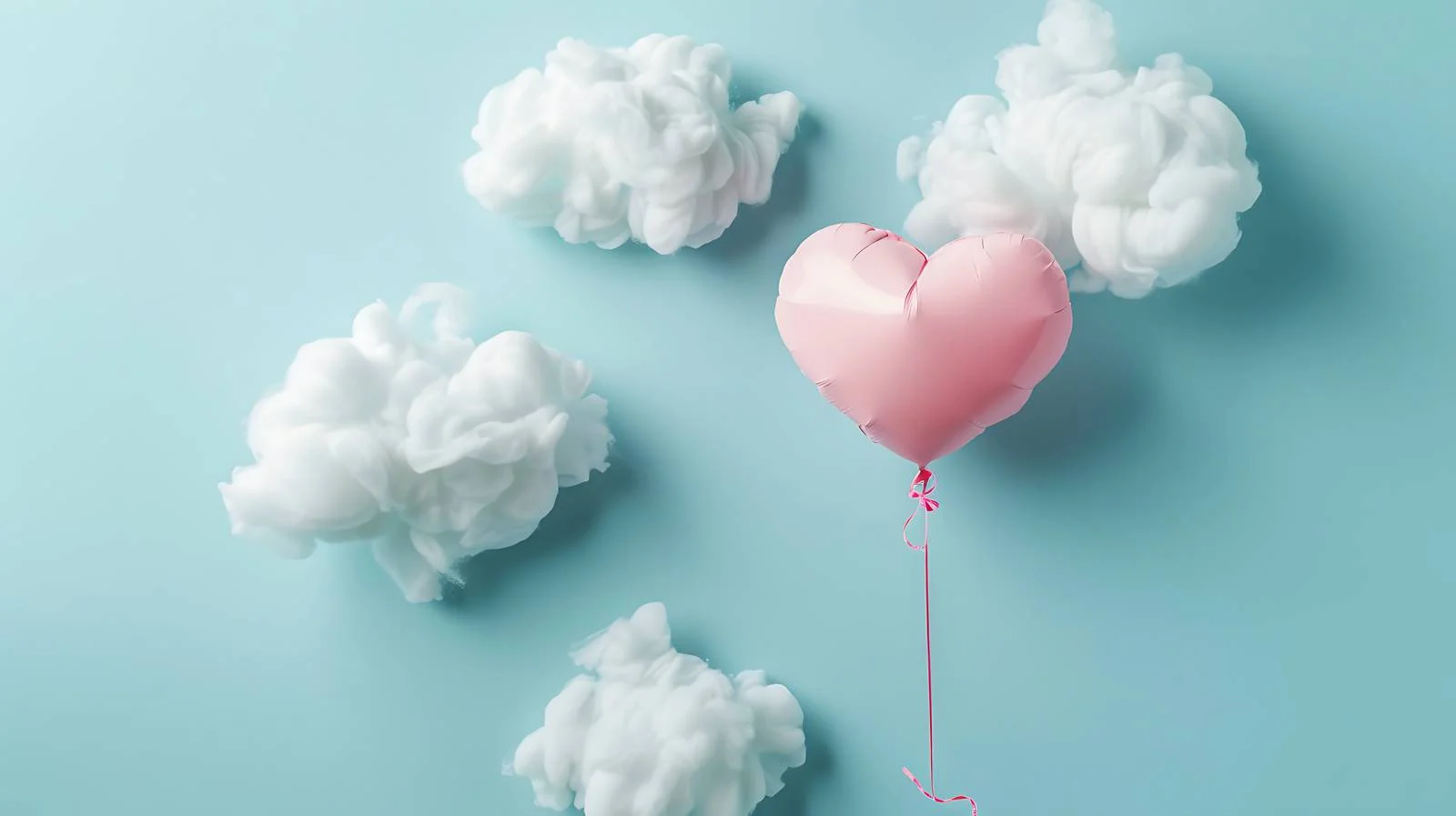 Serene Heart Balloon Amidst Cloudscape — free download from Dotvec