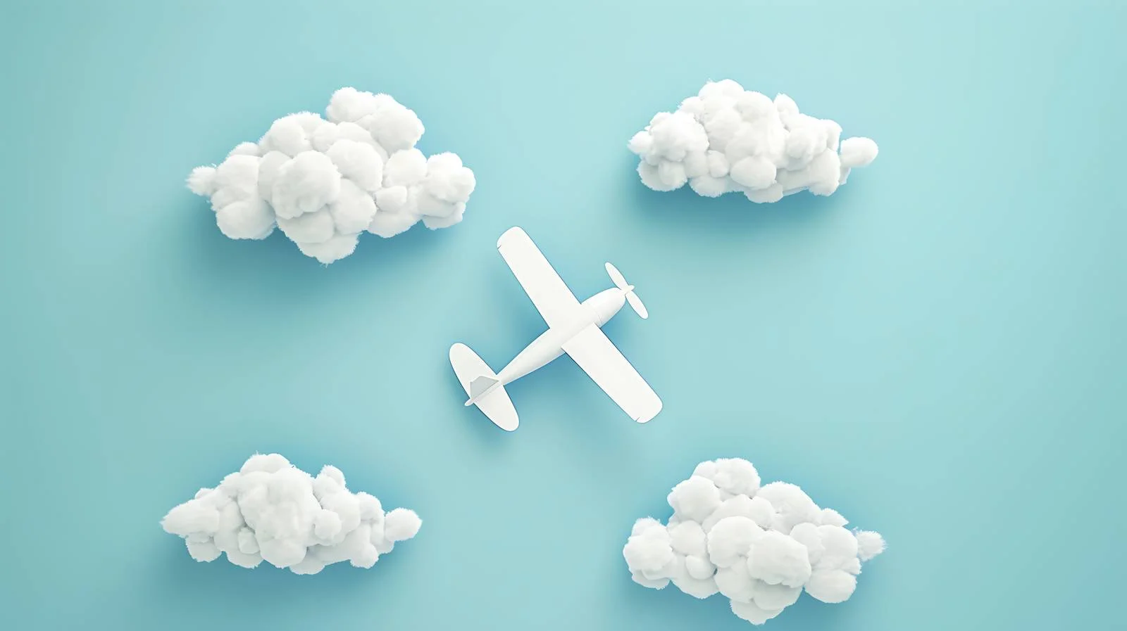 Serene Cloudscape with Small Airplane — free download from Dotvec