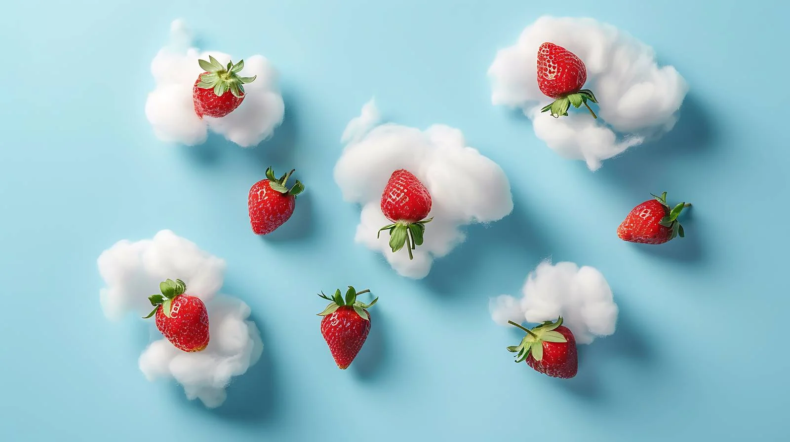 Pastel Clouds with Strawberries Image — free download from Dotvec