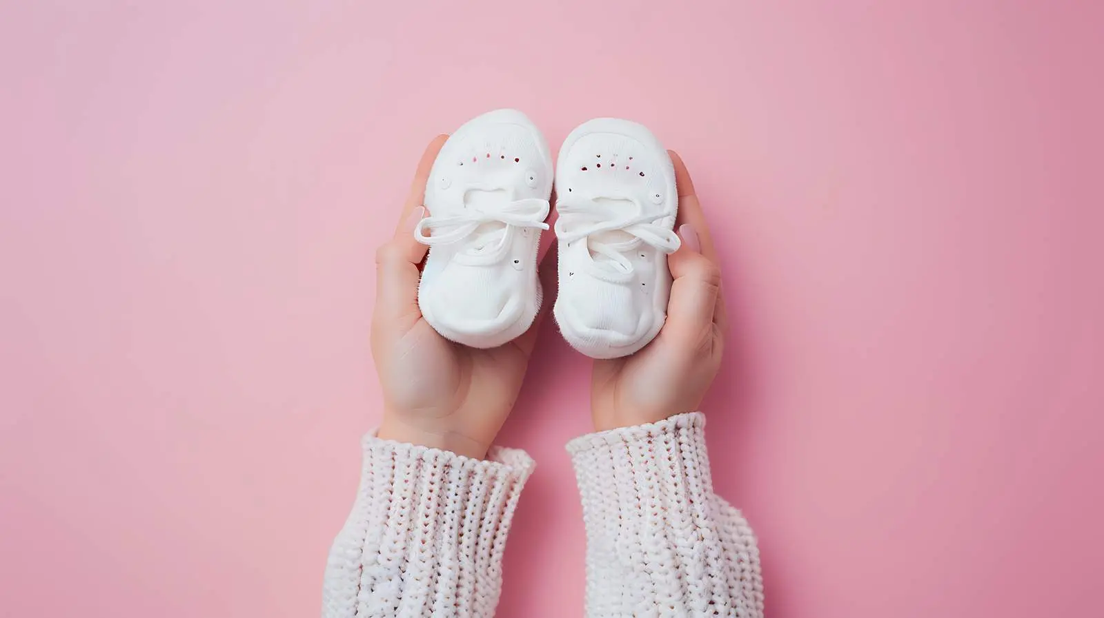 Cute White Cotton Baby Shoes in Hands – free baby apparel image from Dotvec