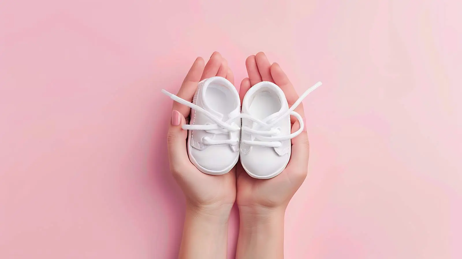 Cute White Cotton Baby Shoes in Women's Hands — free download from Dotvec