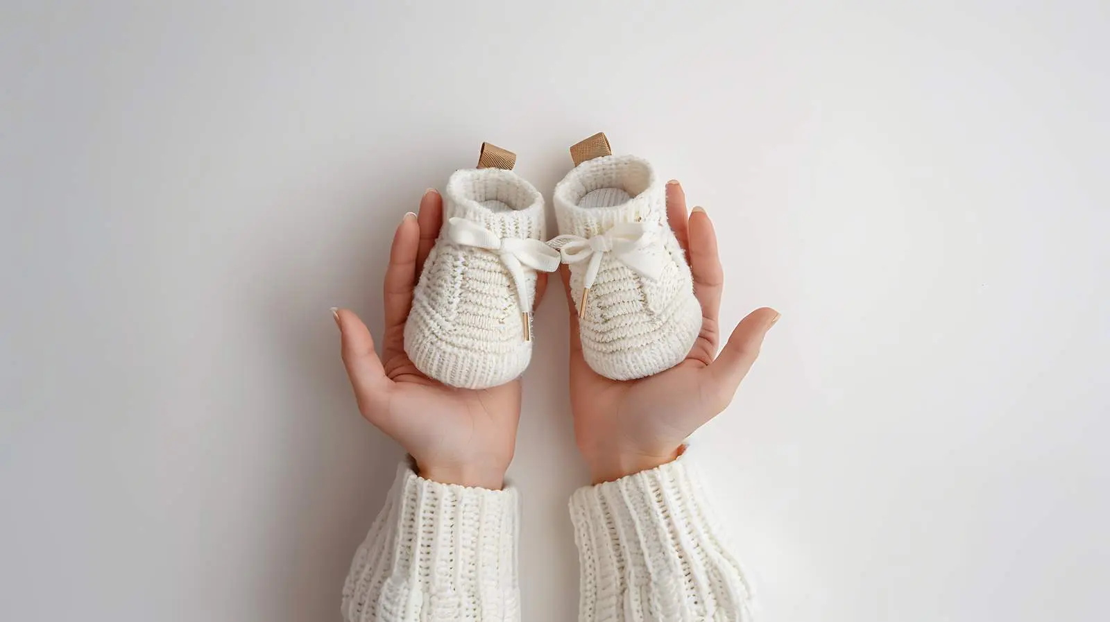 Cute Baby Shoes Held in Women's Hands — free download from Dotvec