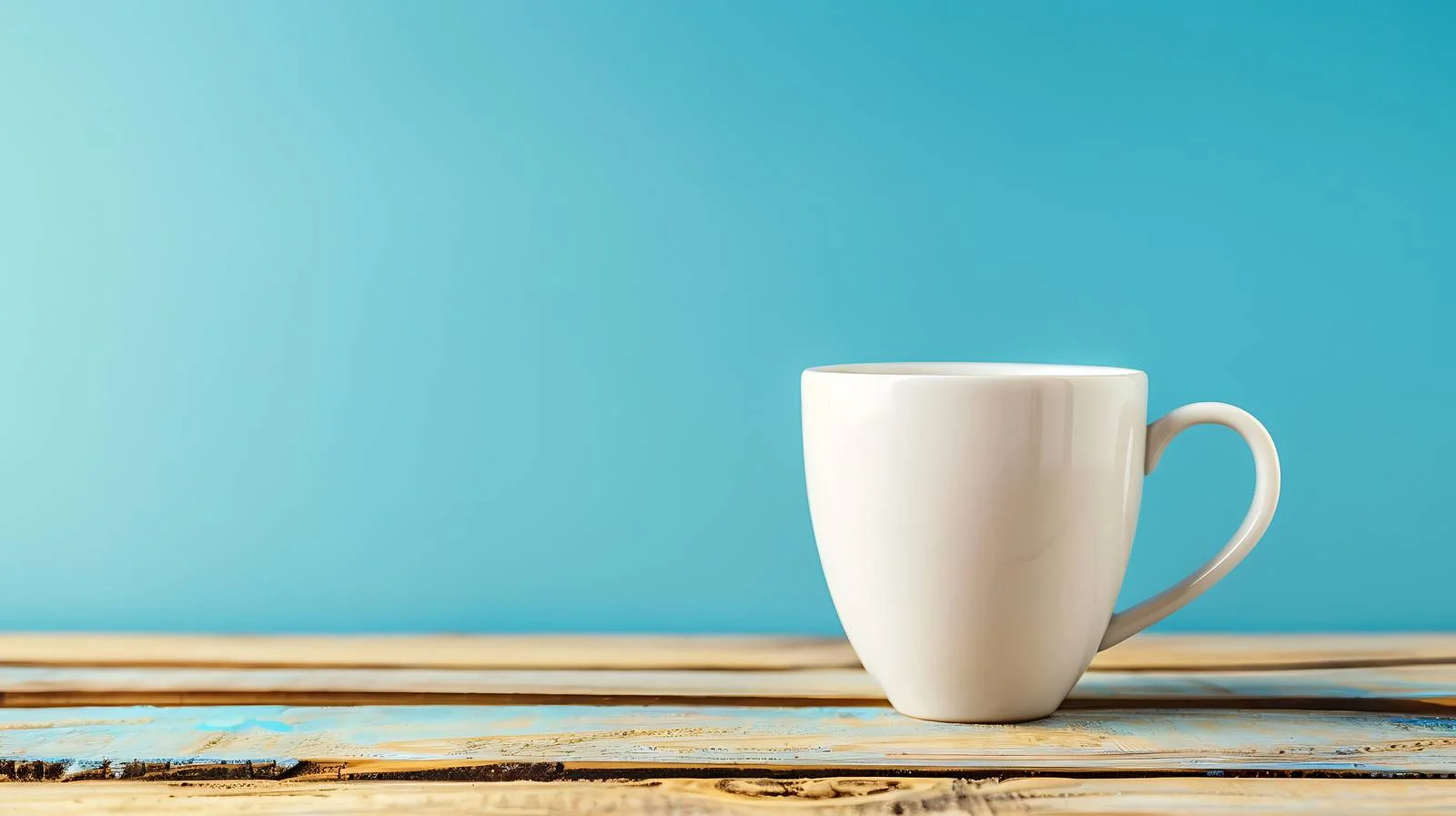 Elegant White Cup on Wooden Table — free download from Dotvec