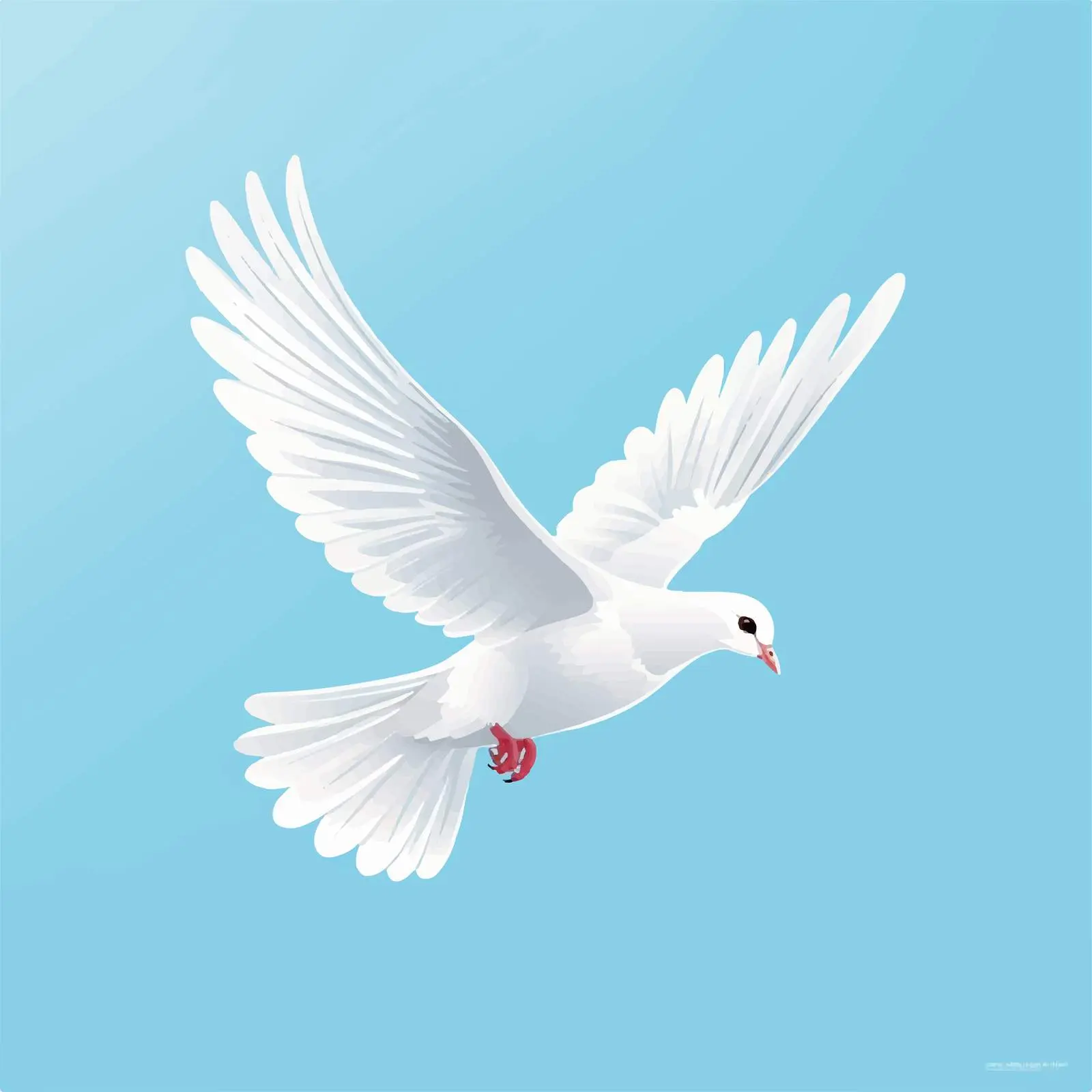 White Dove in Blue Sky Vector Illustration — free download from Dotvec