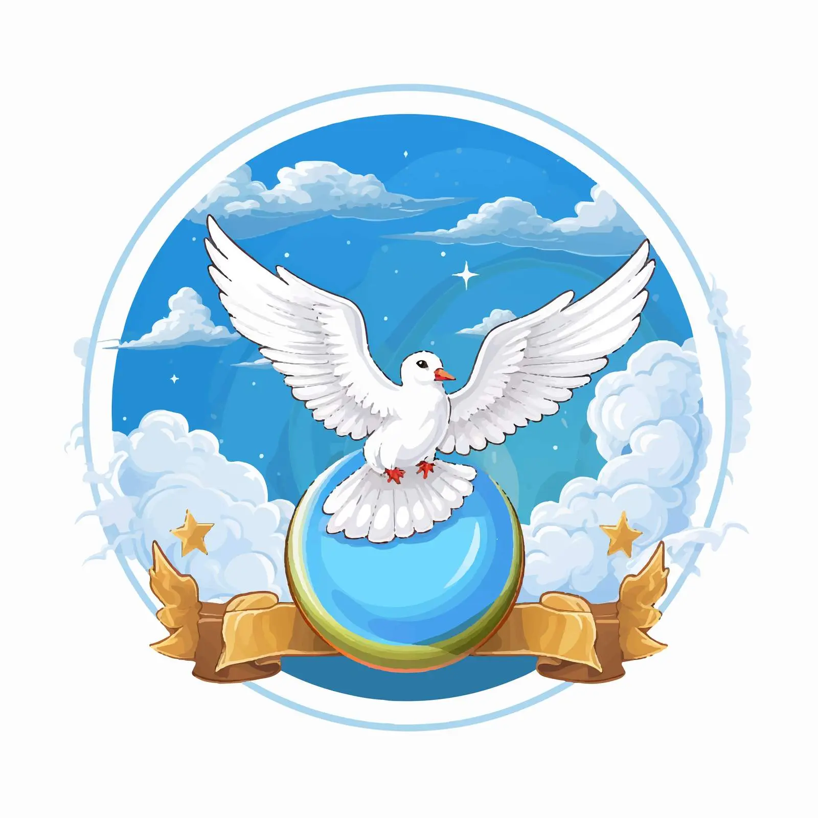 Dove of Peace on Globe with Banner — free download from Dotvec