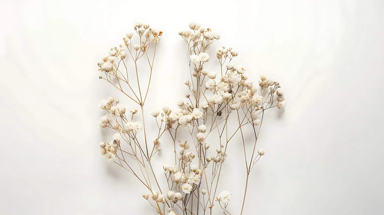 Dried White Flowers on Flat Lay Background – free flower aesthetics image from Dotvec