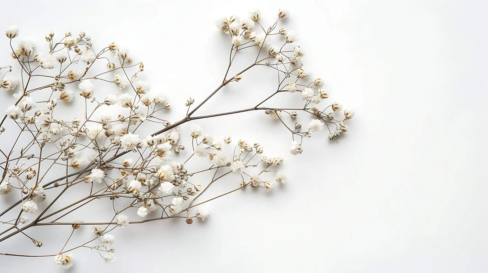 Dried White Flowers on White Background – free photography background image from Dotvec