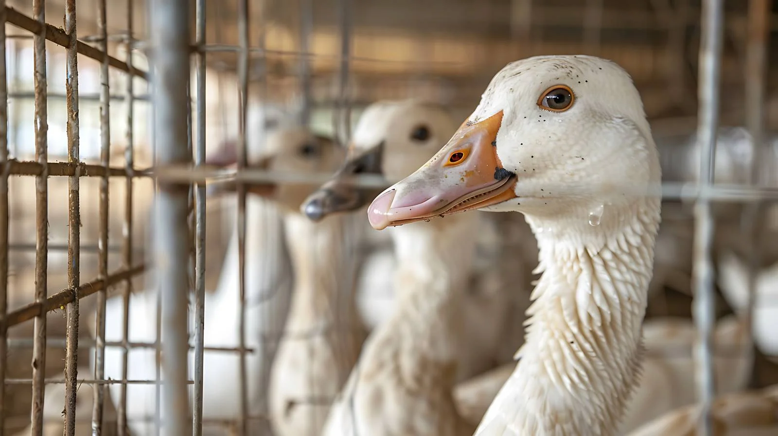 White Ducks Natural Behavior in Farm — free download from Dotvec