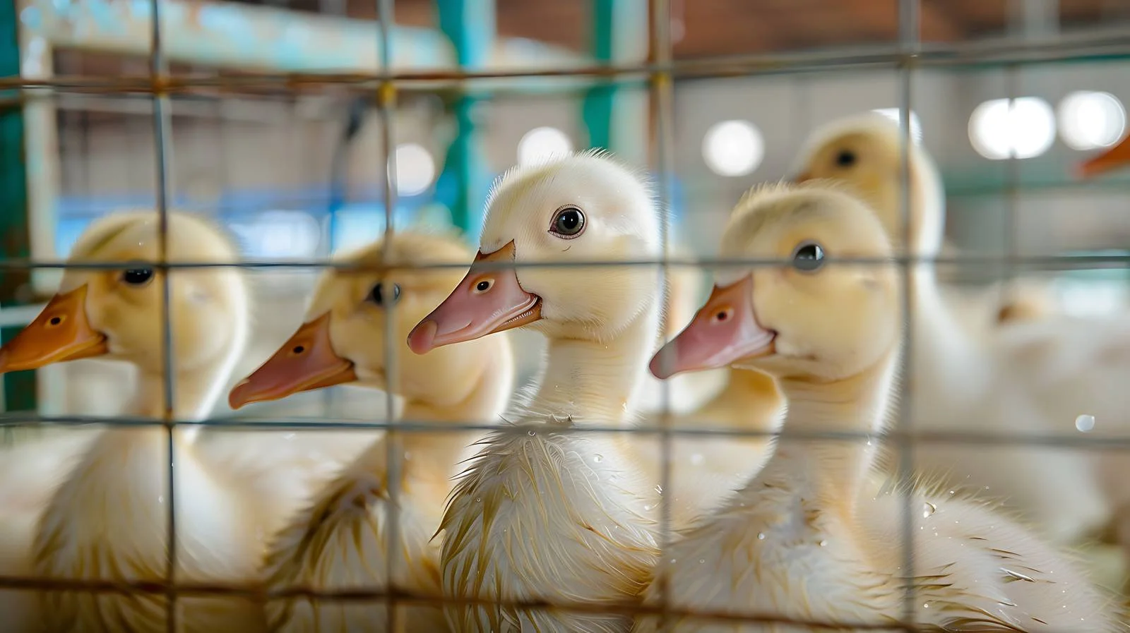 White Ducks in Farm Cage — free download from Dotvec