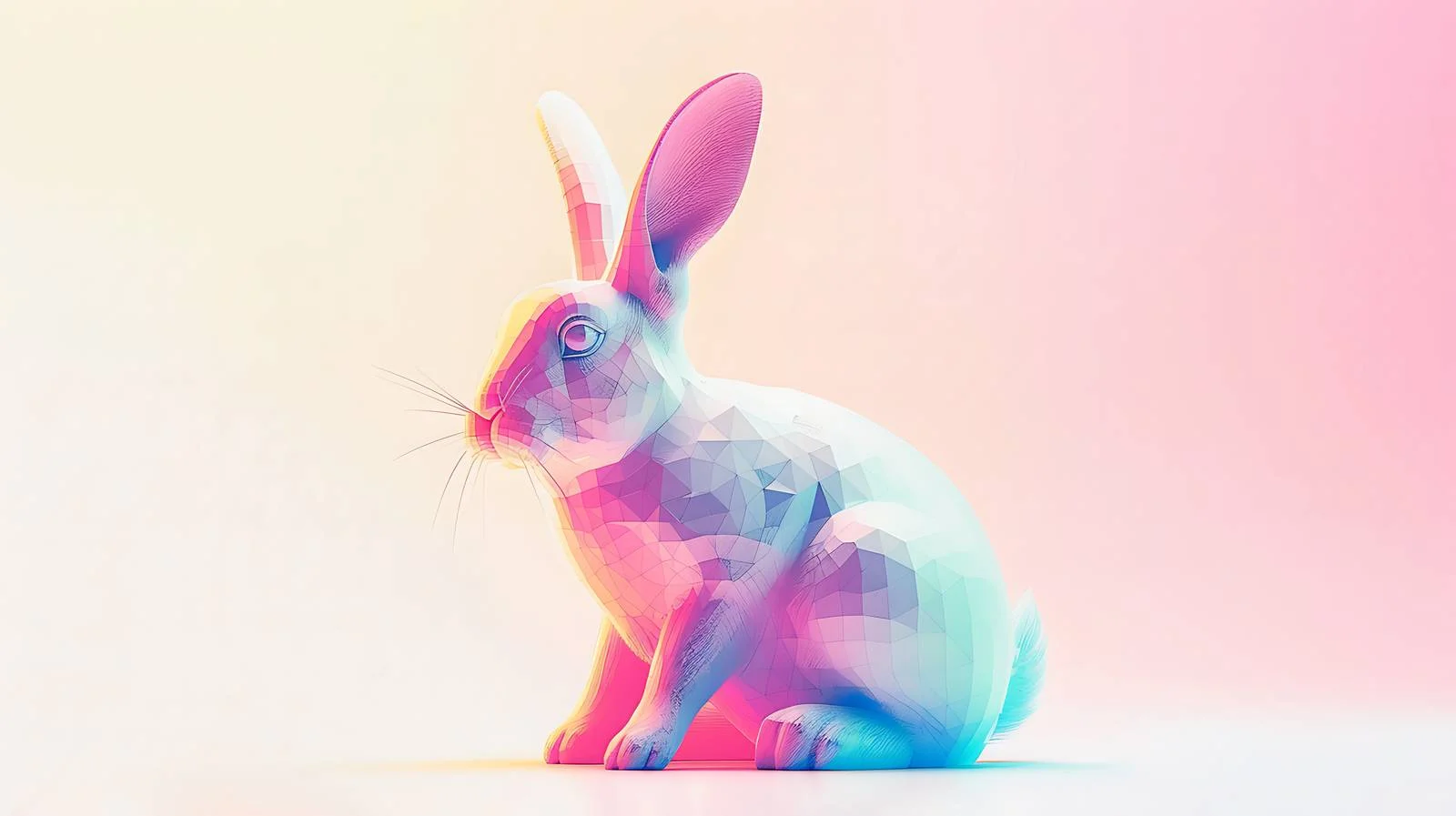 Vibrant Easter Bunny Holographic Image — free download from Dotvec