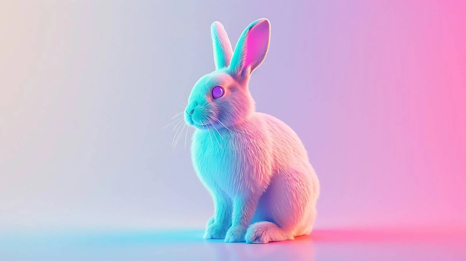 Easter Bunny Gradient Holographic Image — free download from Dotvec