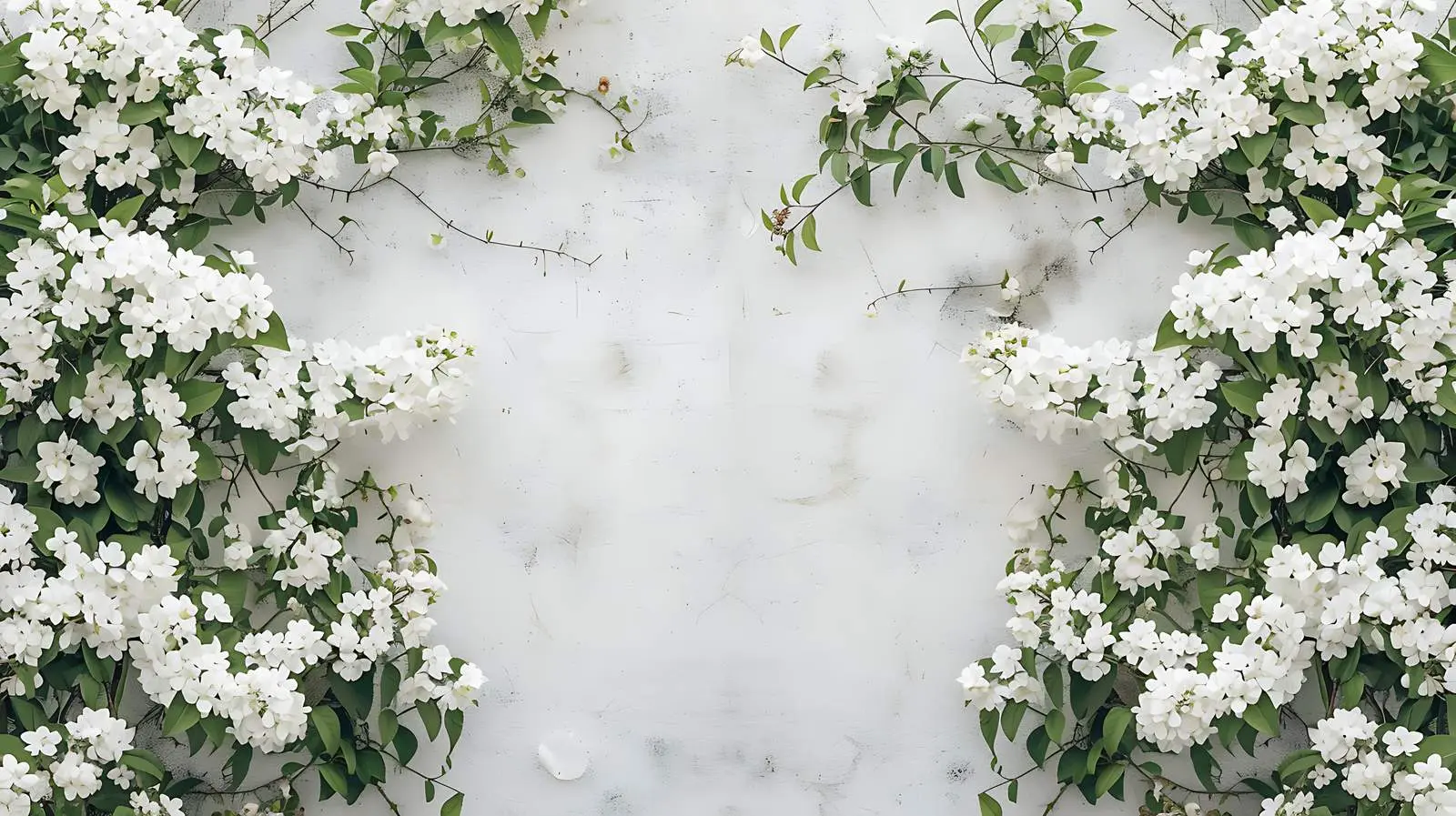 White Flowers and Leaves on Concrete Surface – free natural design image from Dotvec