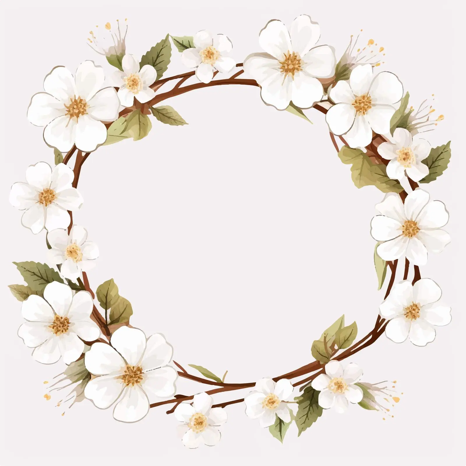Elegant White Flowers Frame Template — free download from Dotvec