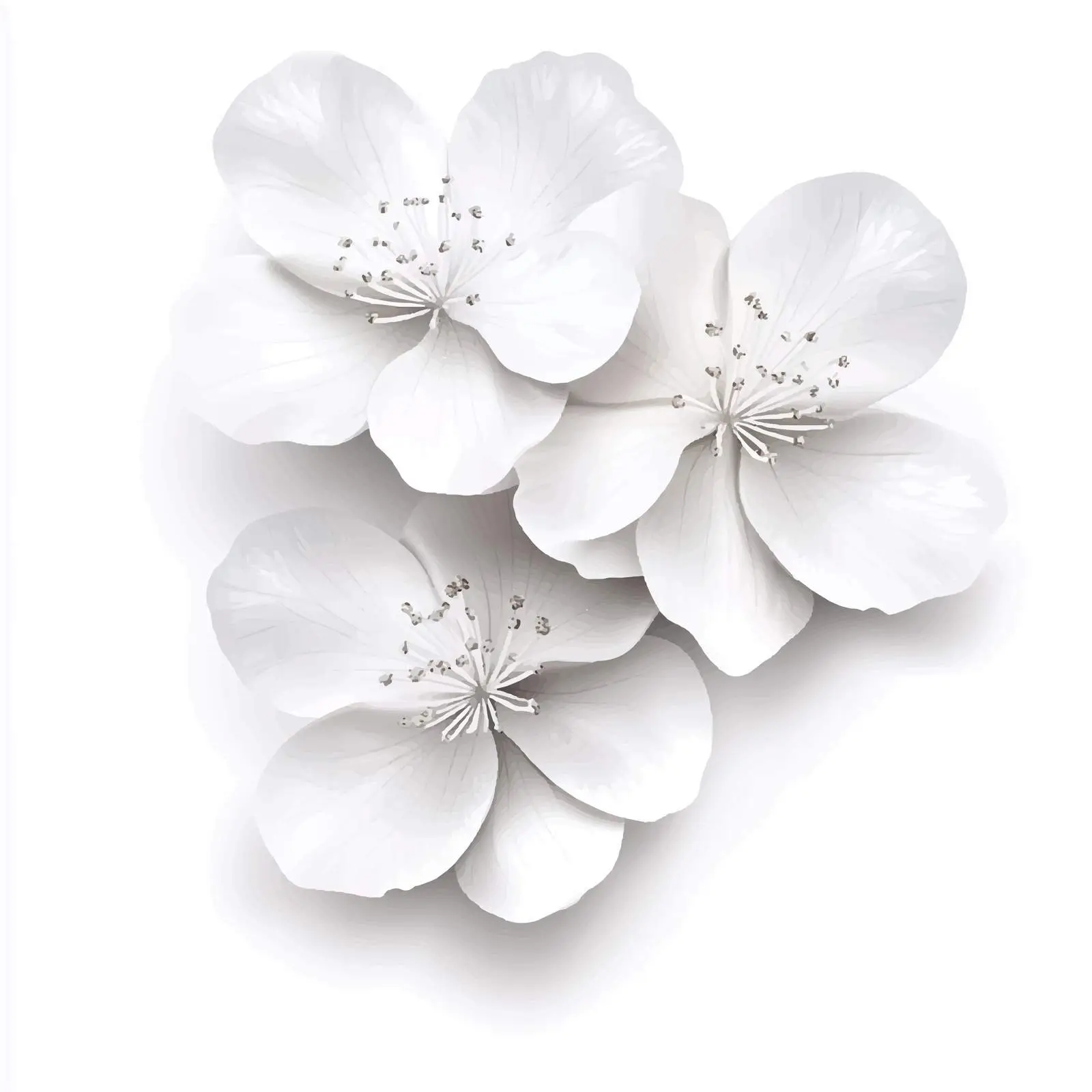 Isolated White Flowers Vector Design — free download from Dotvec