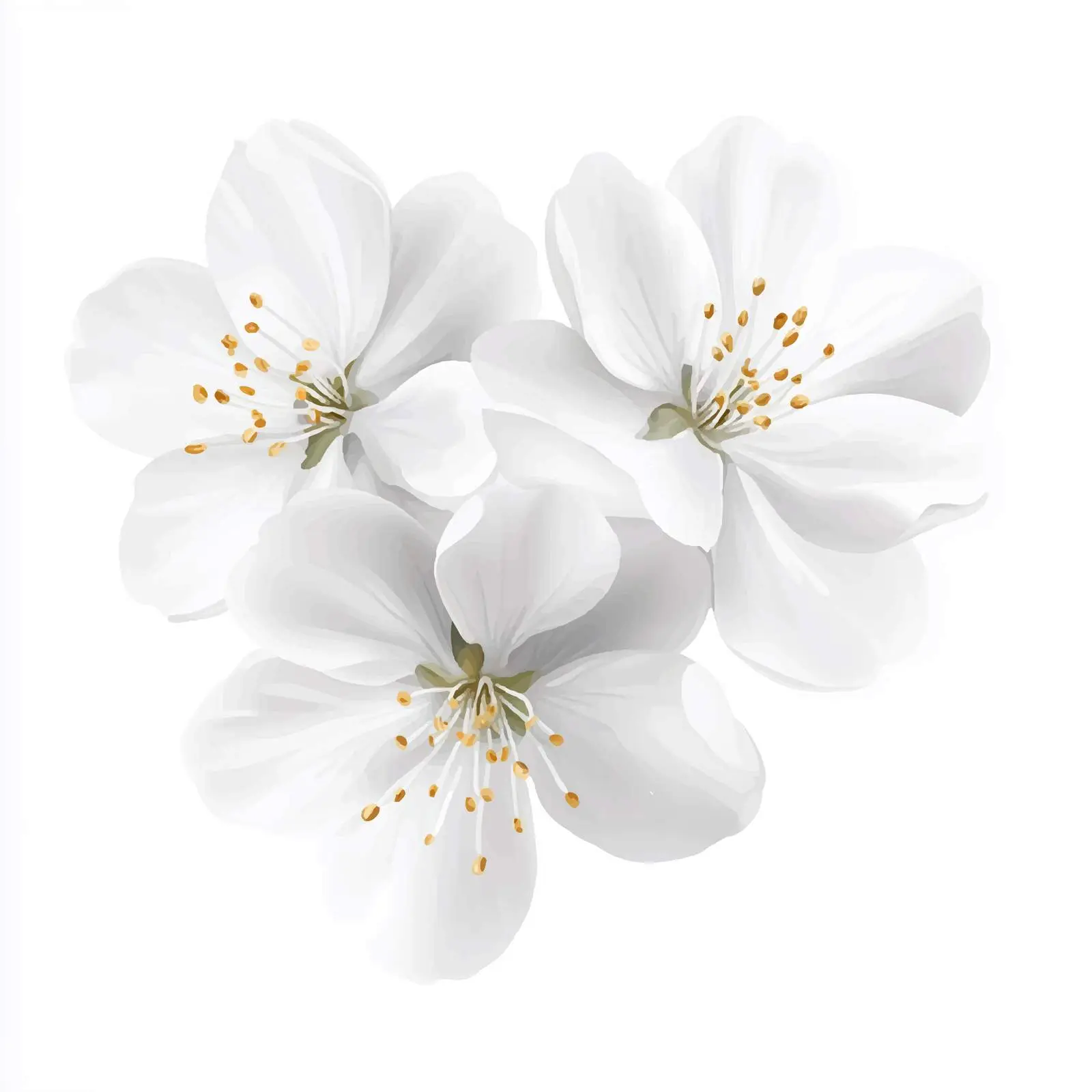 Isolated White Flower Vector Design – free botanical graphics image from Dotvec