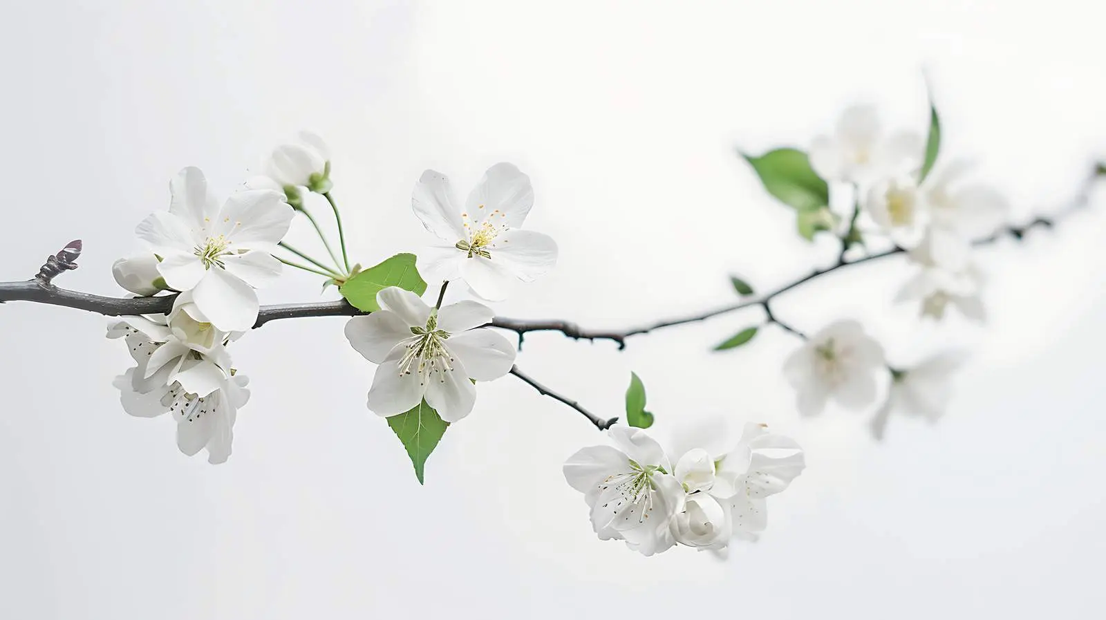 White Flowering Tree Branches Isolated on White Background — free download from Dotvec