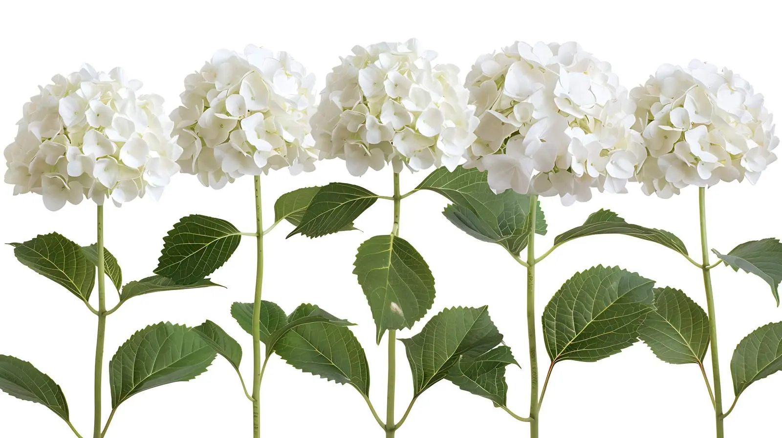 Isolated White Hydrangea Flower Heads on White Background — free download from Dotvec