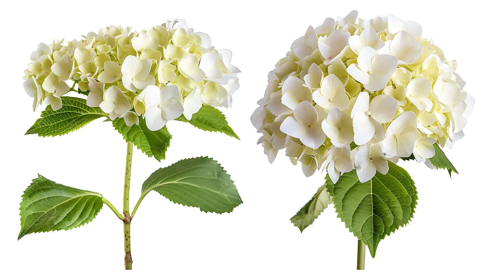 Isolated White Hydrangea Flower Heads on White Background — free download from Dotvec
