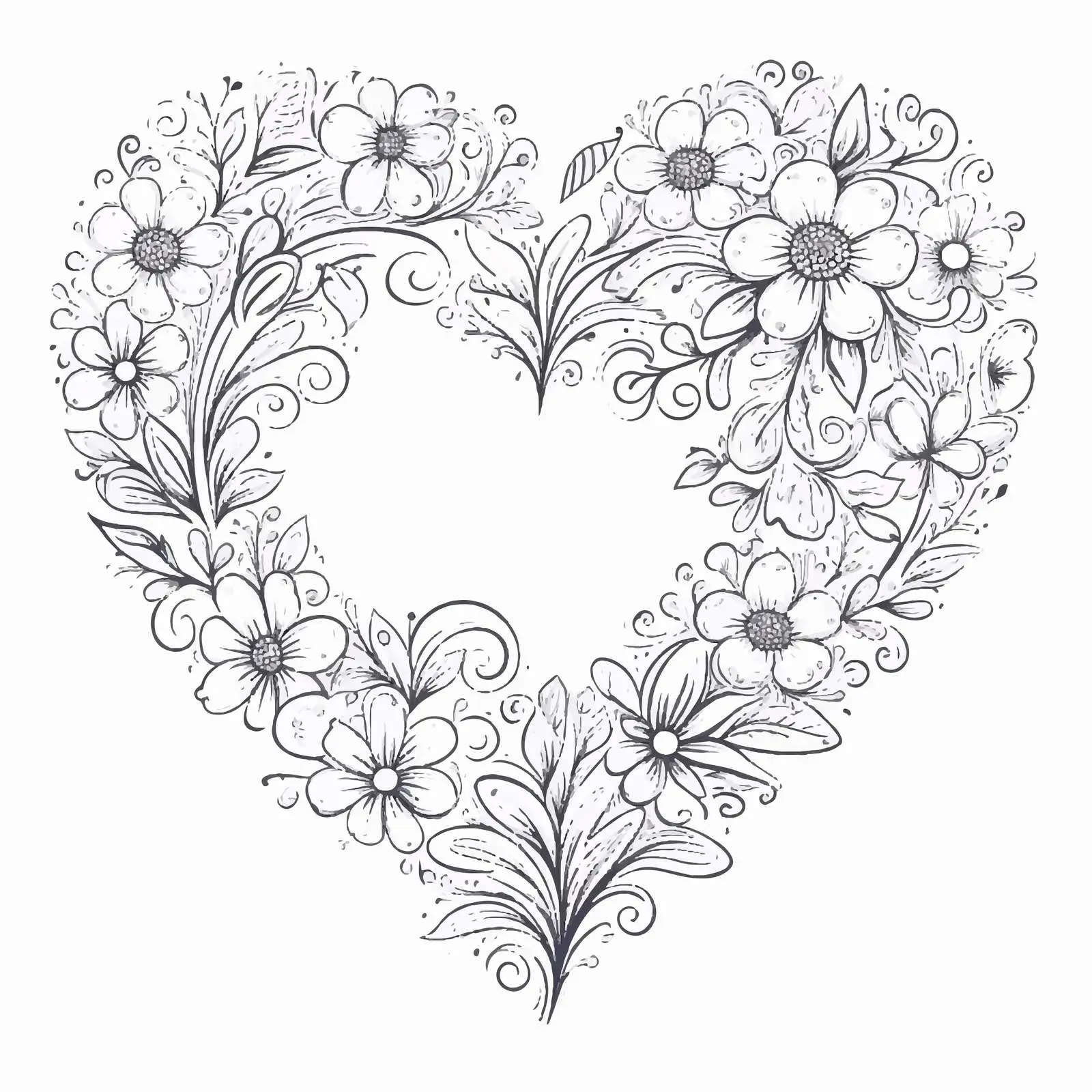 Hand Drawn White Heart with Love Typography – free love icon image from Dotvec