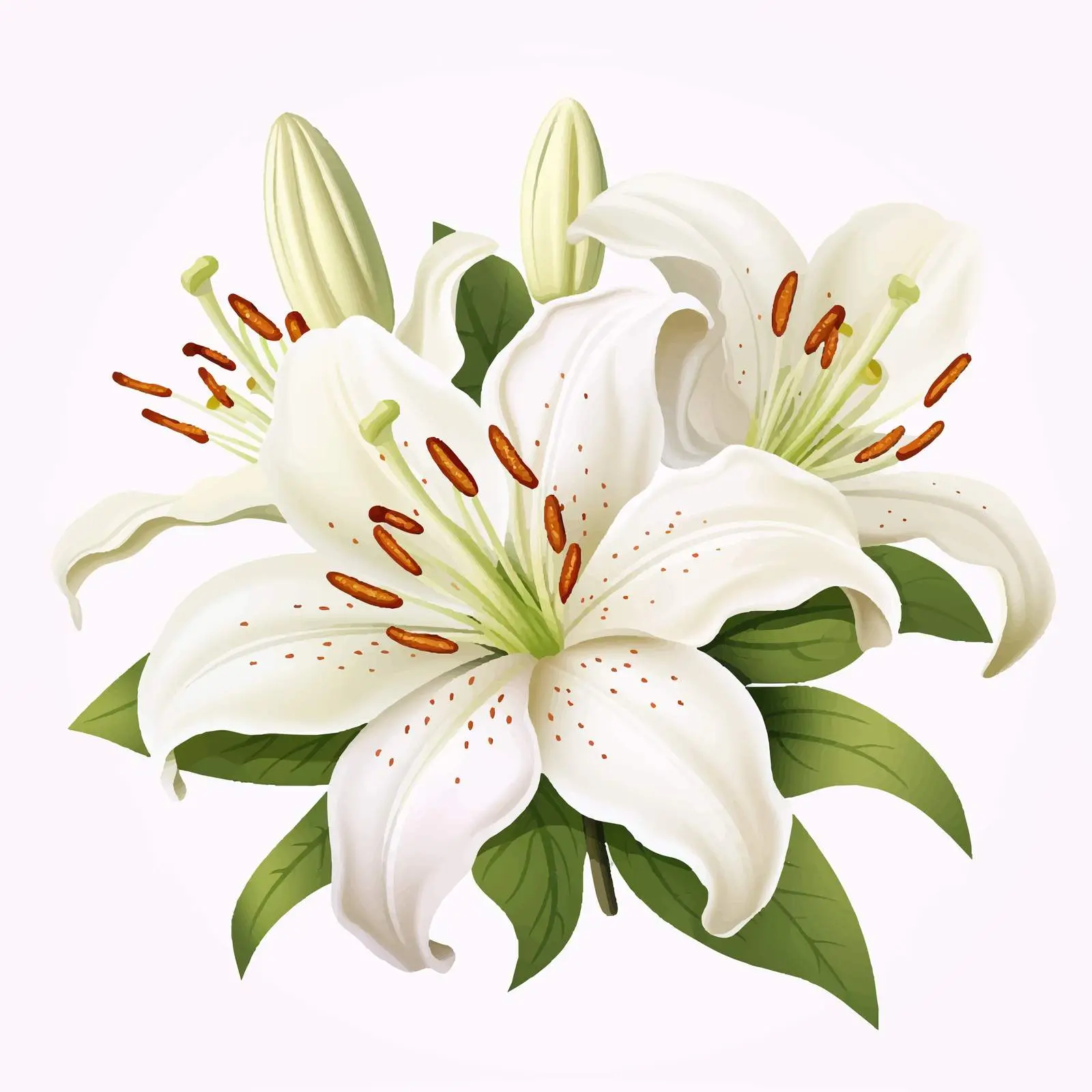Elegant White Lily Flower Illustration — free download from Dotvec