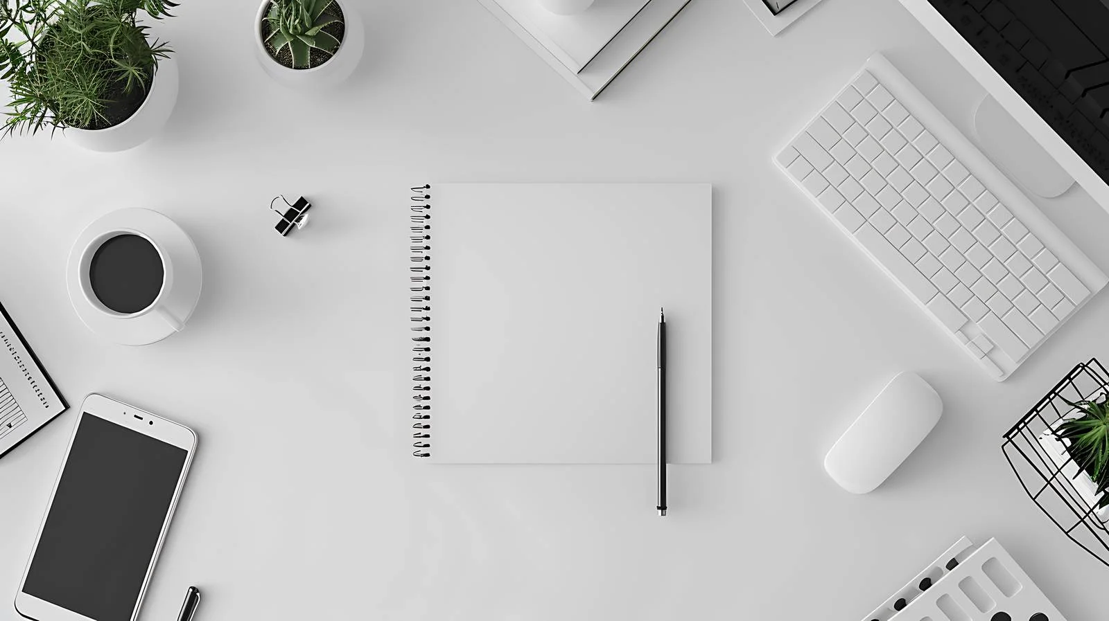 Modern Office Desk with Laptop — free download from Dotvec