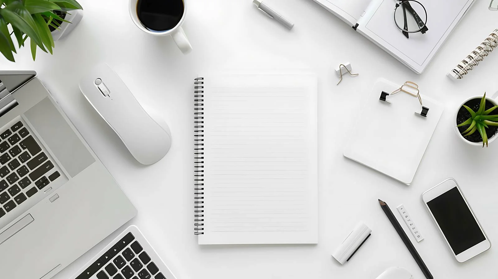 Modern Office Desk with Laptop — free download from Dotvec