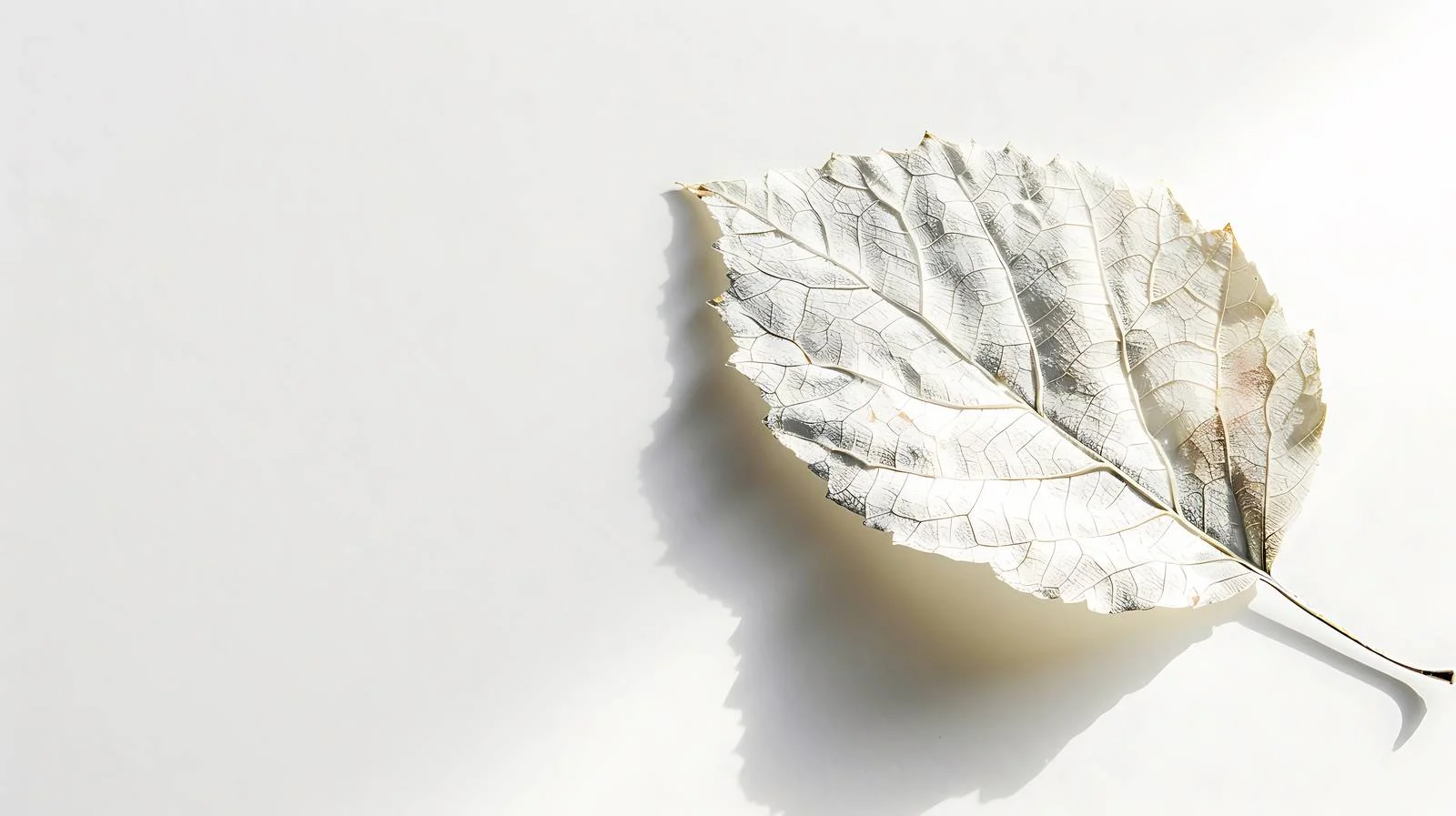 Elegant White Autumn Leaf on Bright Background — free download from Dotvec