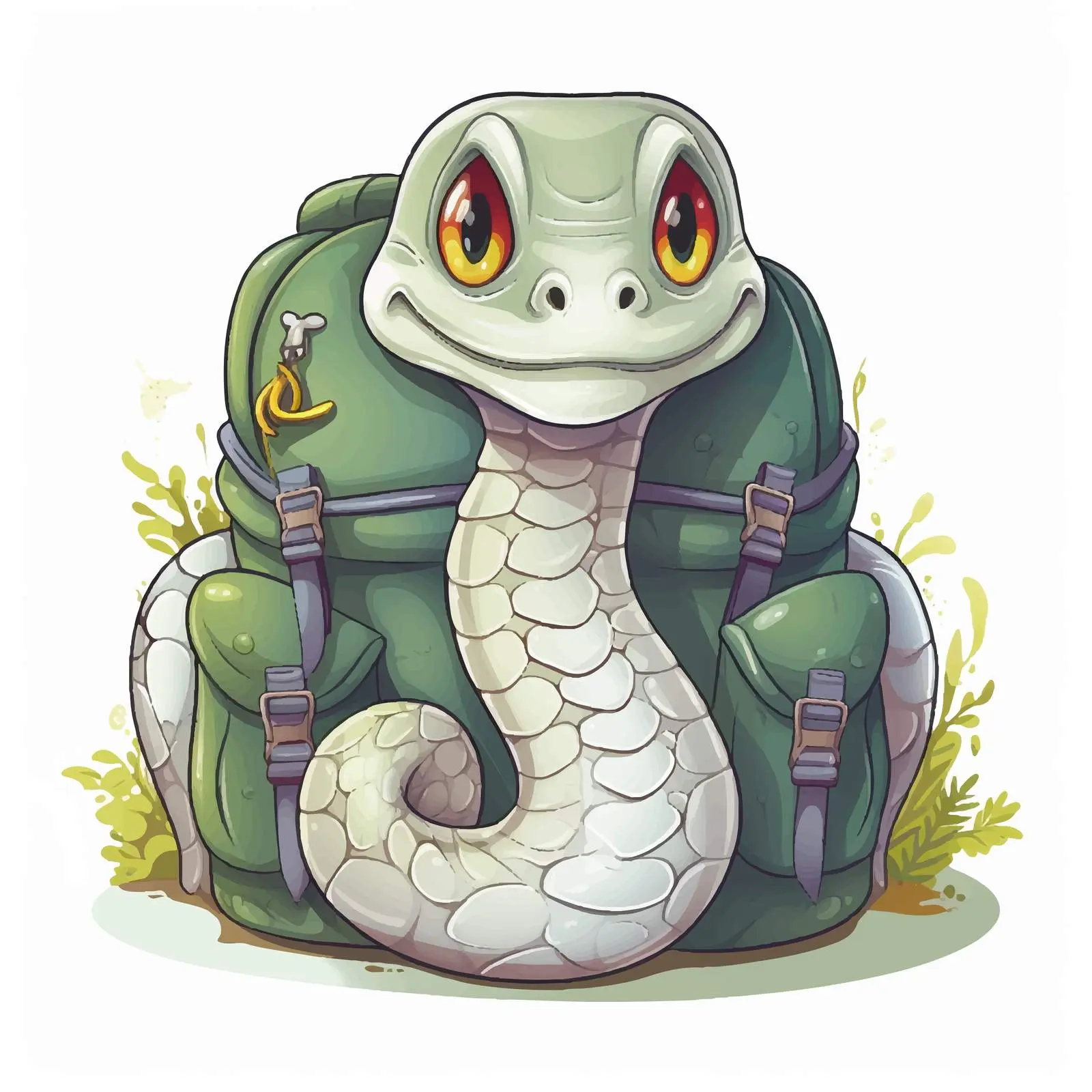 Snake and Backpack Vector Art Illustration — free download from Dotvec