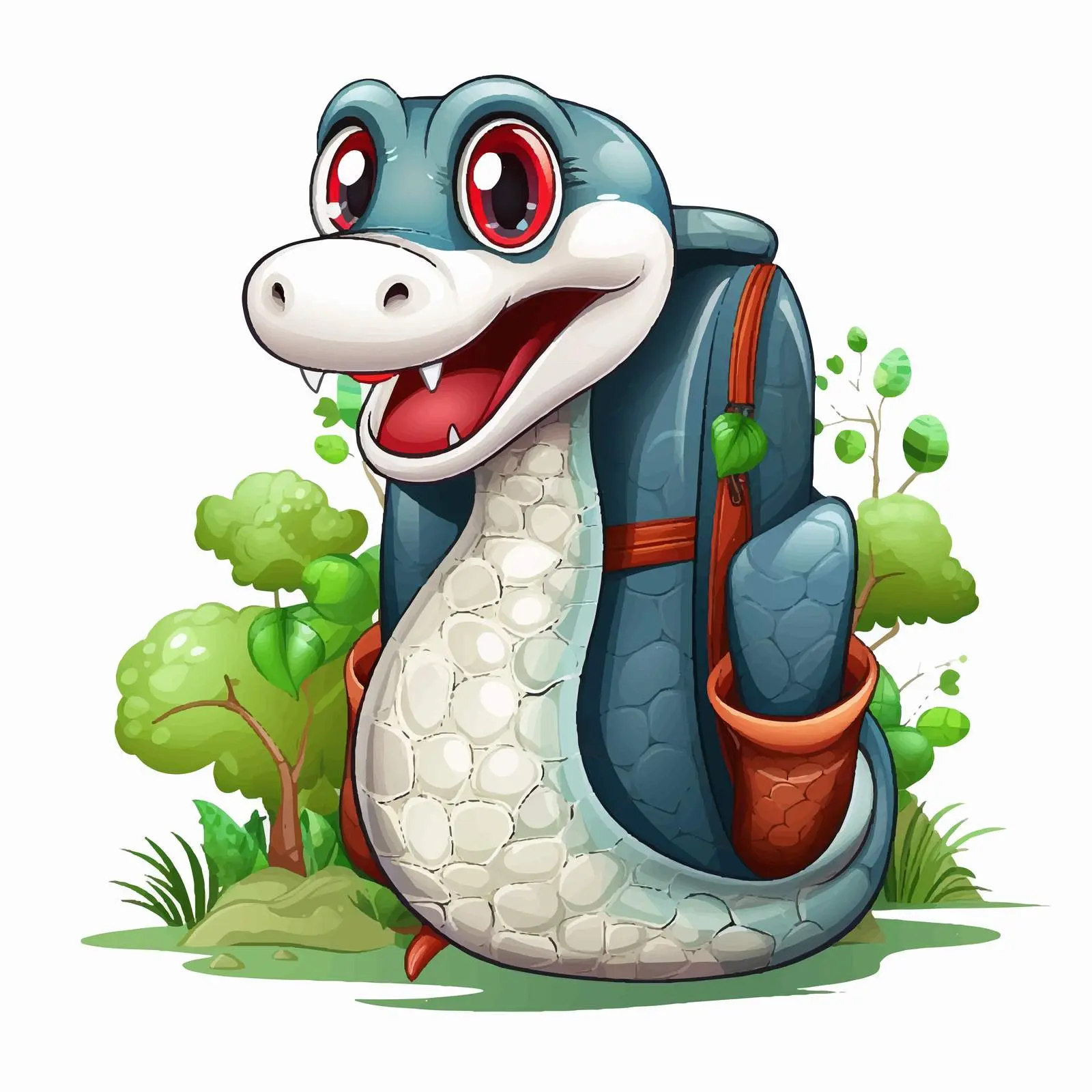 Snake and Backpack Vector Illustration — free download from Dotvec
