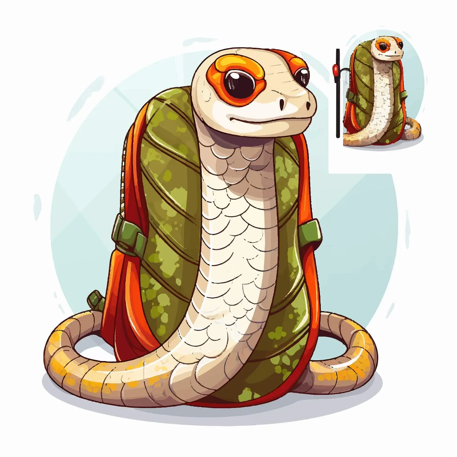 Creative Vector of Snake with Backpack — free download from Dotvec