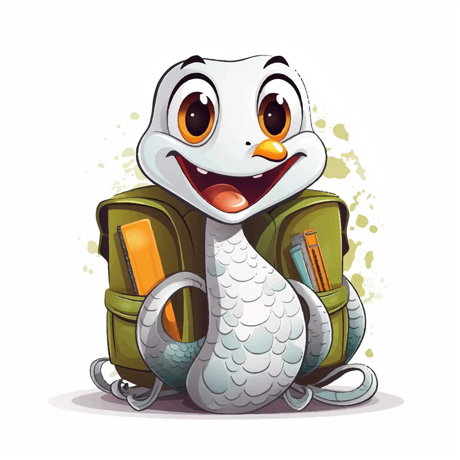 Snake with Backpack Vector Illustration — free download from Dotvec