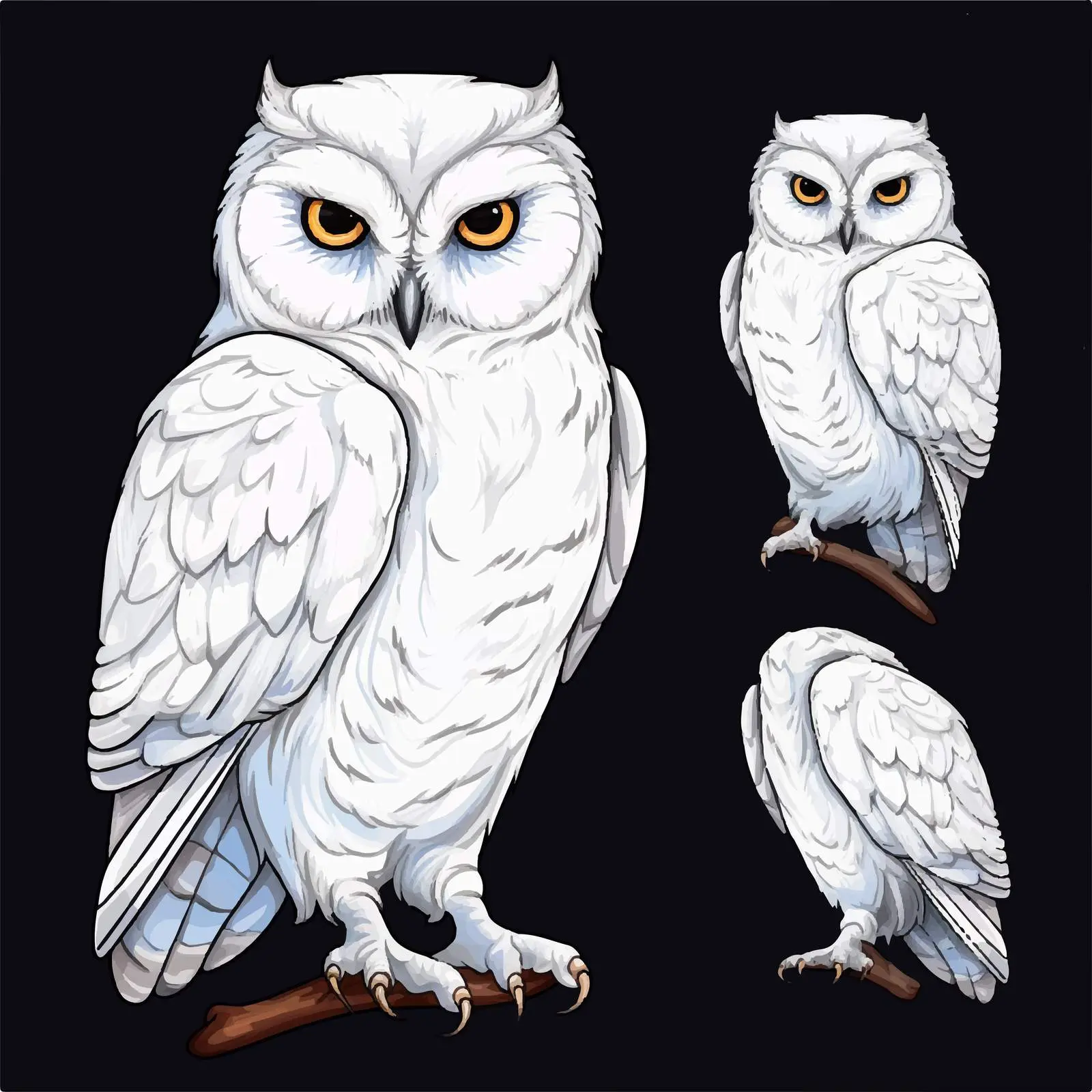 White Polar Owl Vector Art – free arctic image from Dotvec