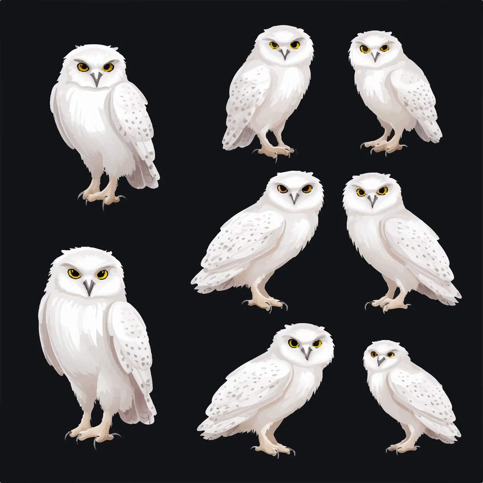 Polar Owl Vector Illustration - Arctic Wildlife Symbol – free arctic image from Dotvec