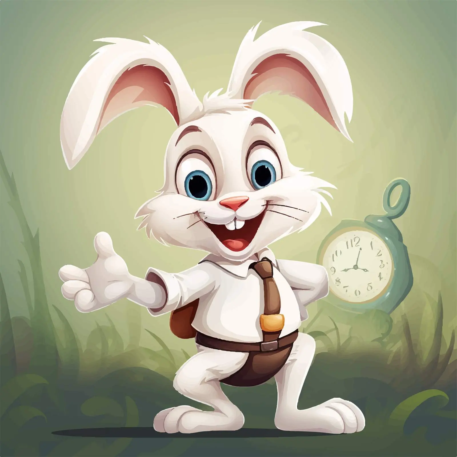White Rabbit Cartoon Character Vector Illustration — free download from Dotvec