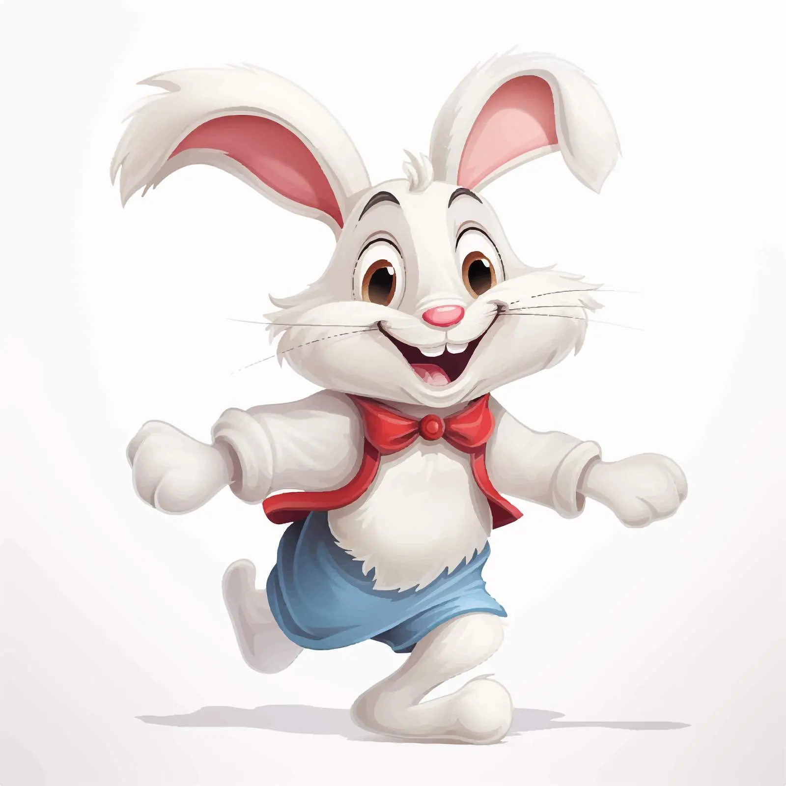 Cute White Rabbit Cartoon Character Vector Illustration — free download from Dotvec