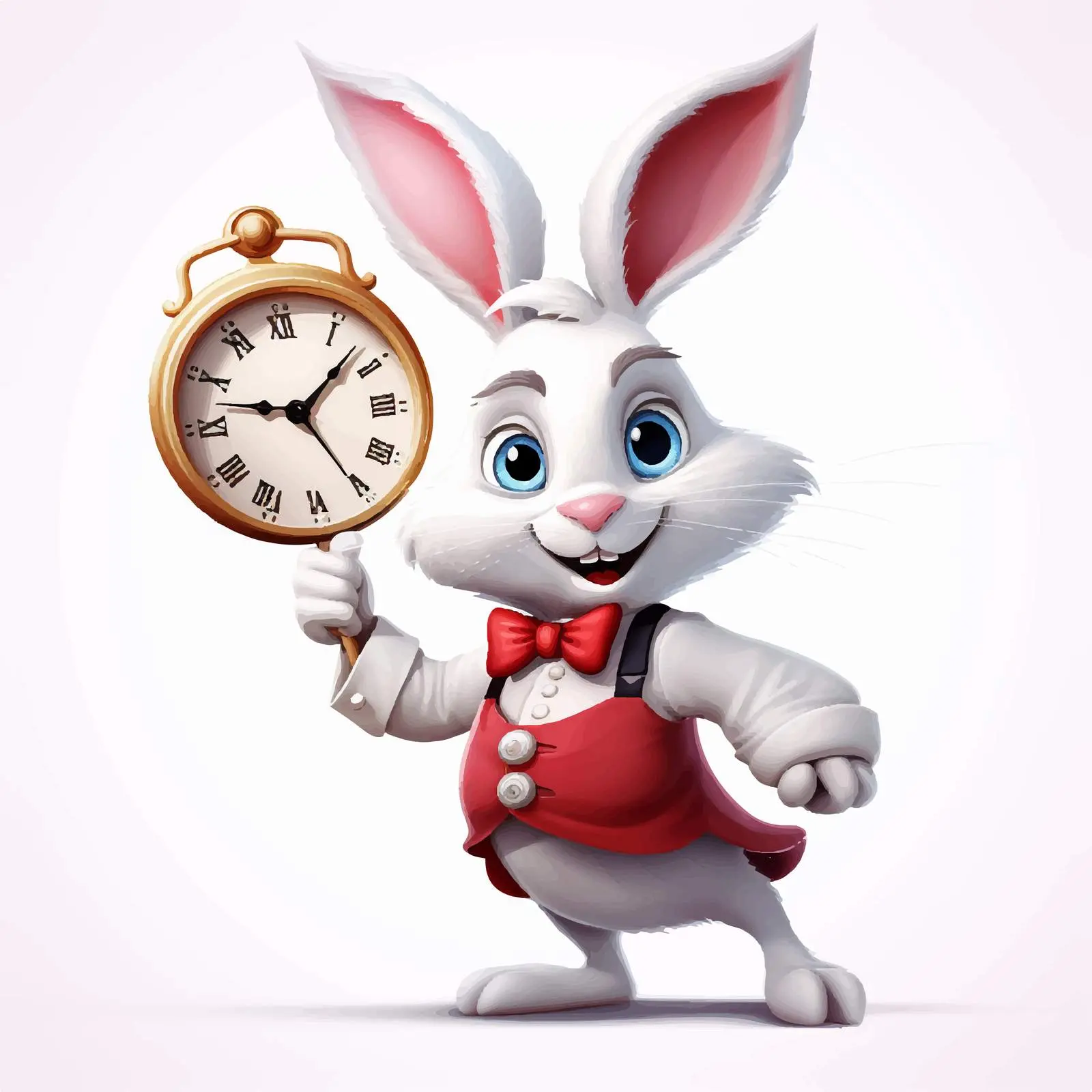 White Rabbit Cartoon Character Illustration Vector – free stylized rabbit image from Dotvec
