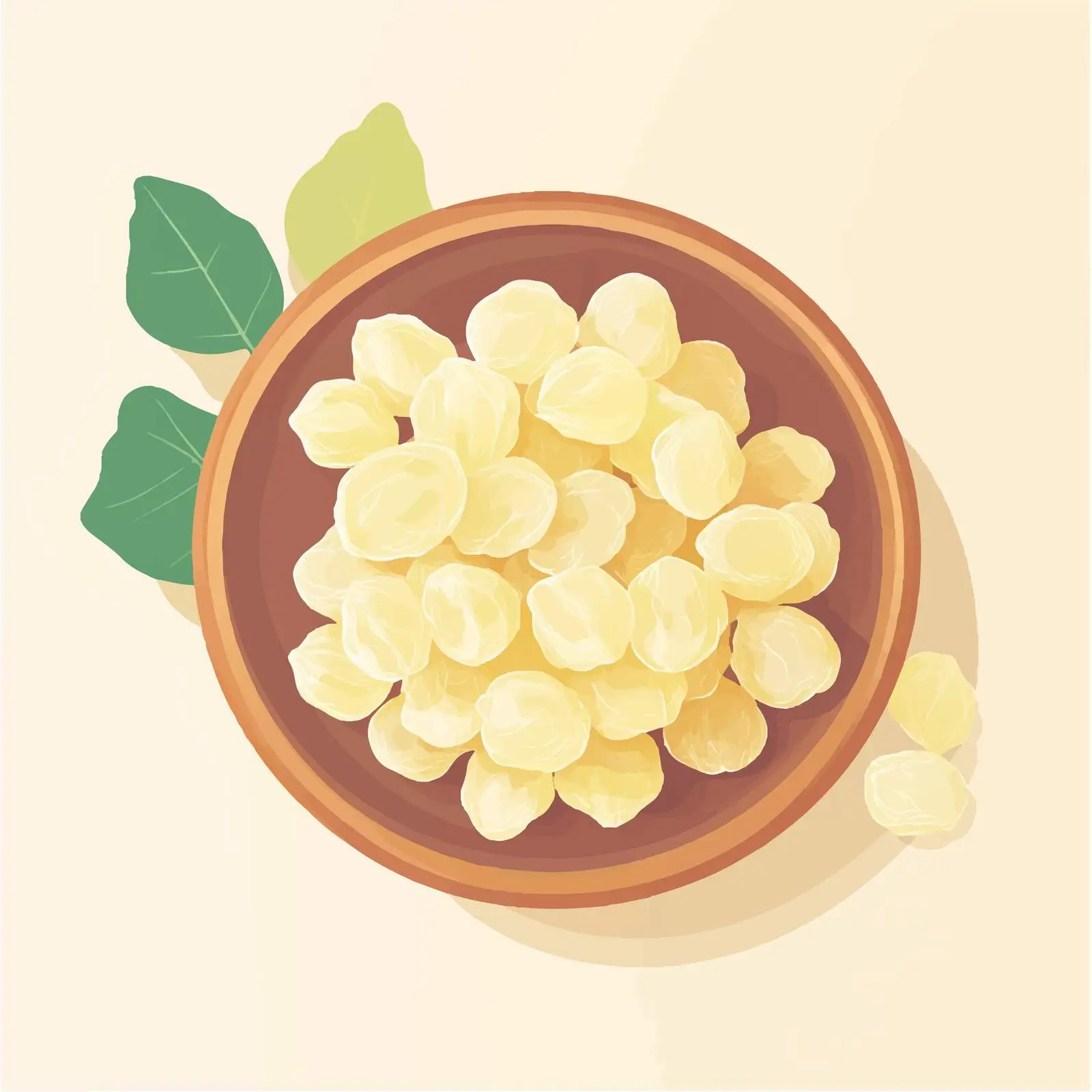 Flat Vector Illustration of White Raisins – free nutritional food image from Dotvec