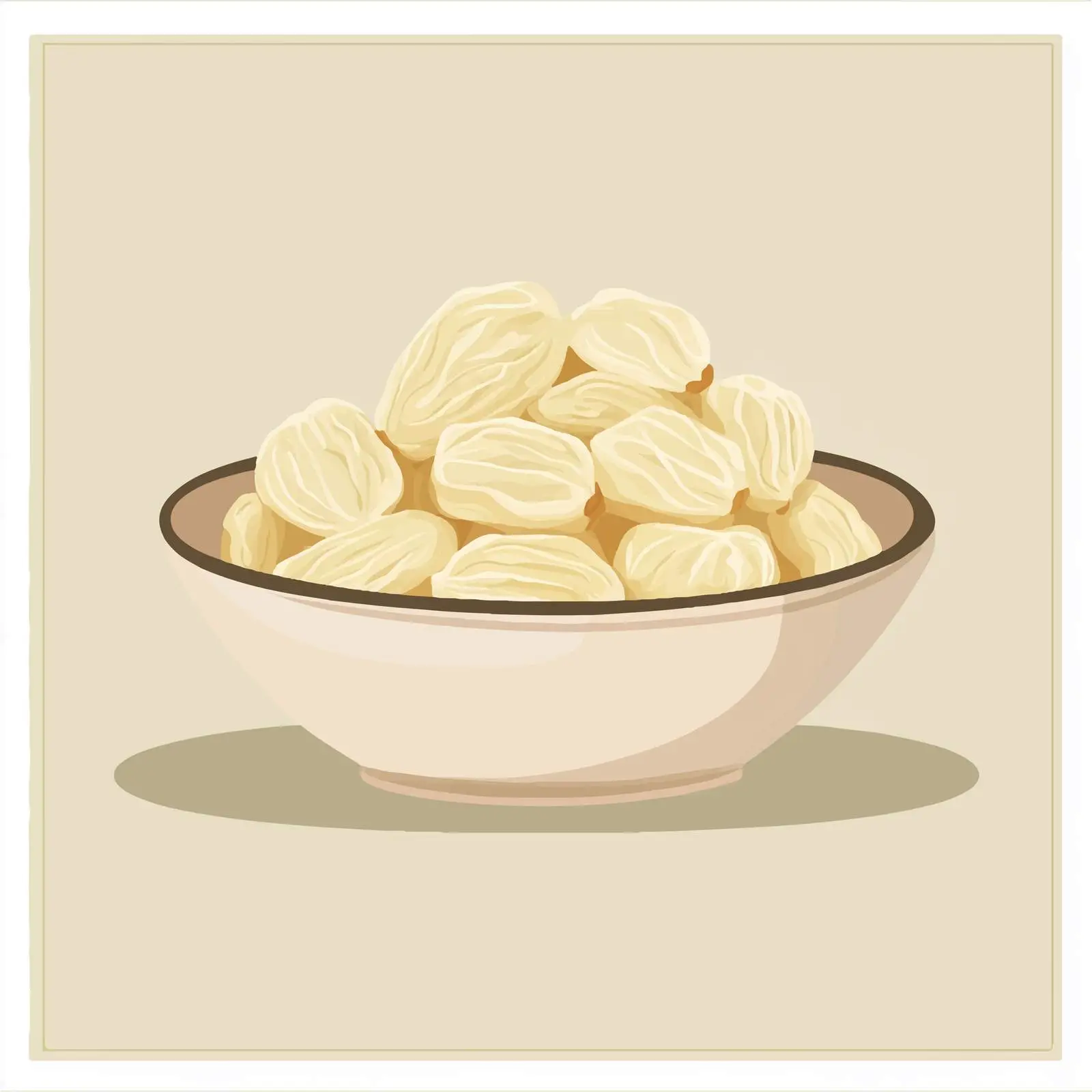 Flat Vector Illustration of White Raisins — free download from Dotvec
