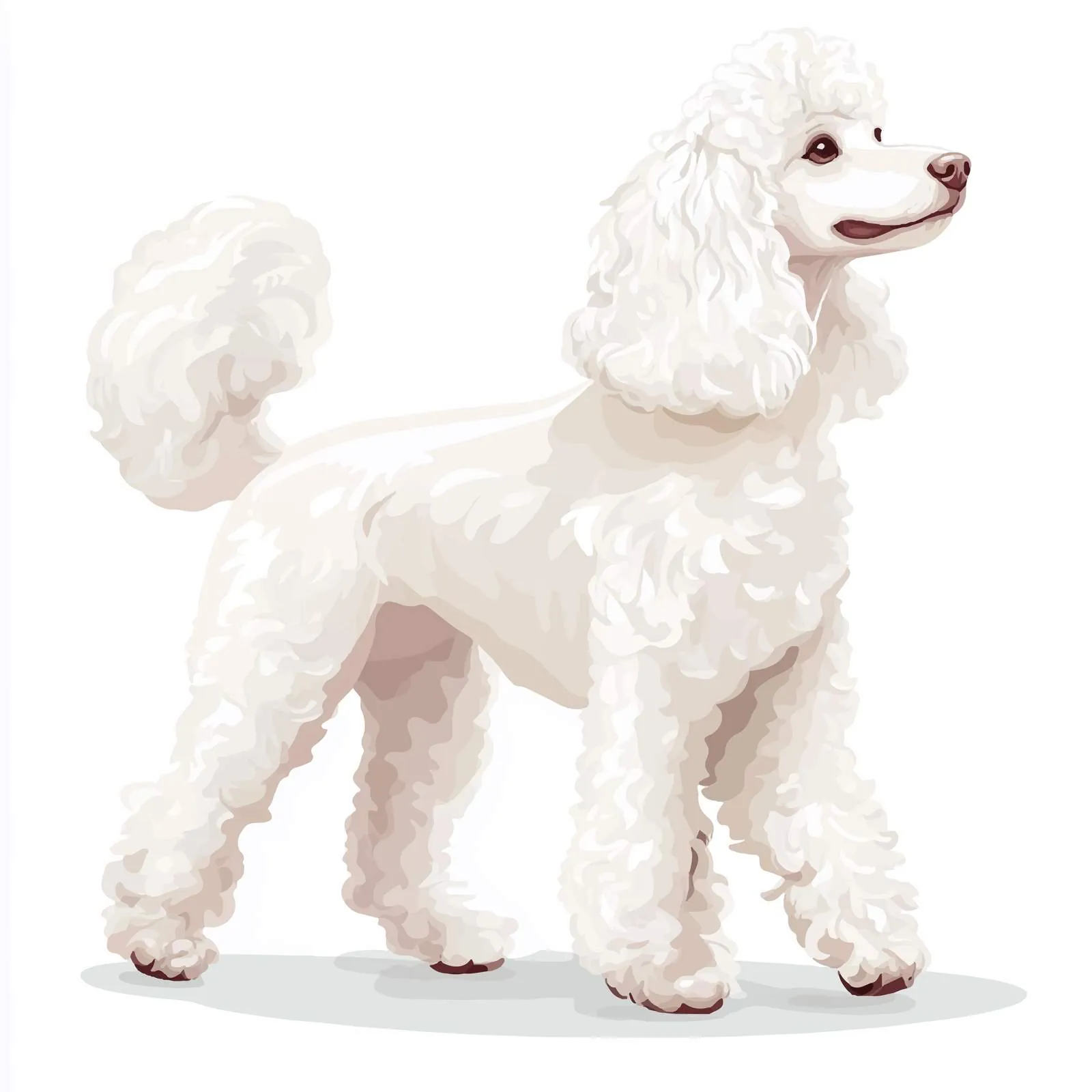 Elegant White Royal Poodle in Motion – free dog walking image from Dotvec