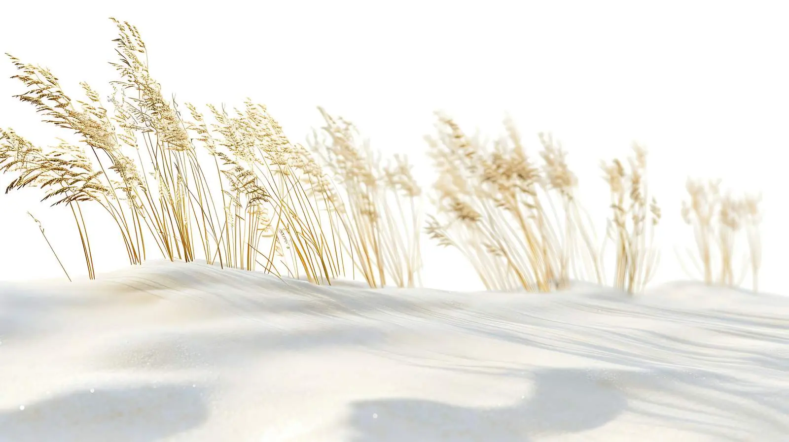 White Sand Beach with Beige Grass Stems – free white sand image from Dotvec