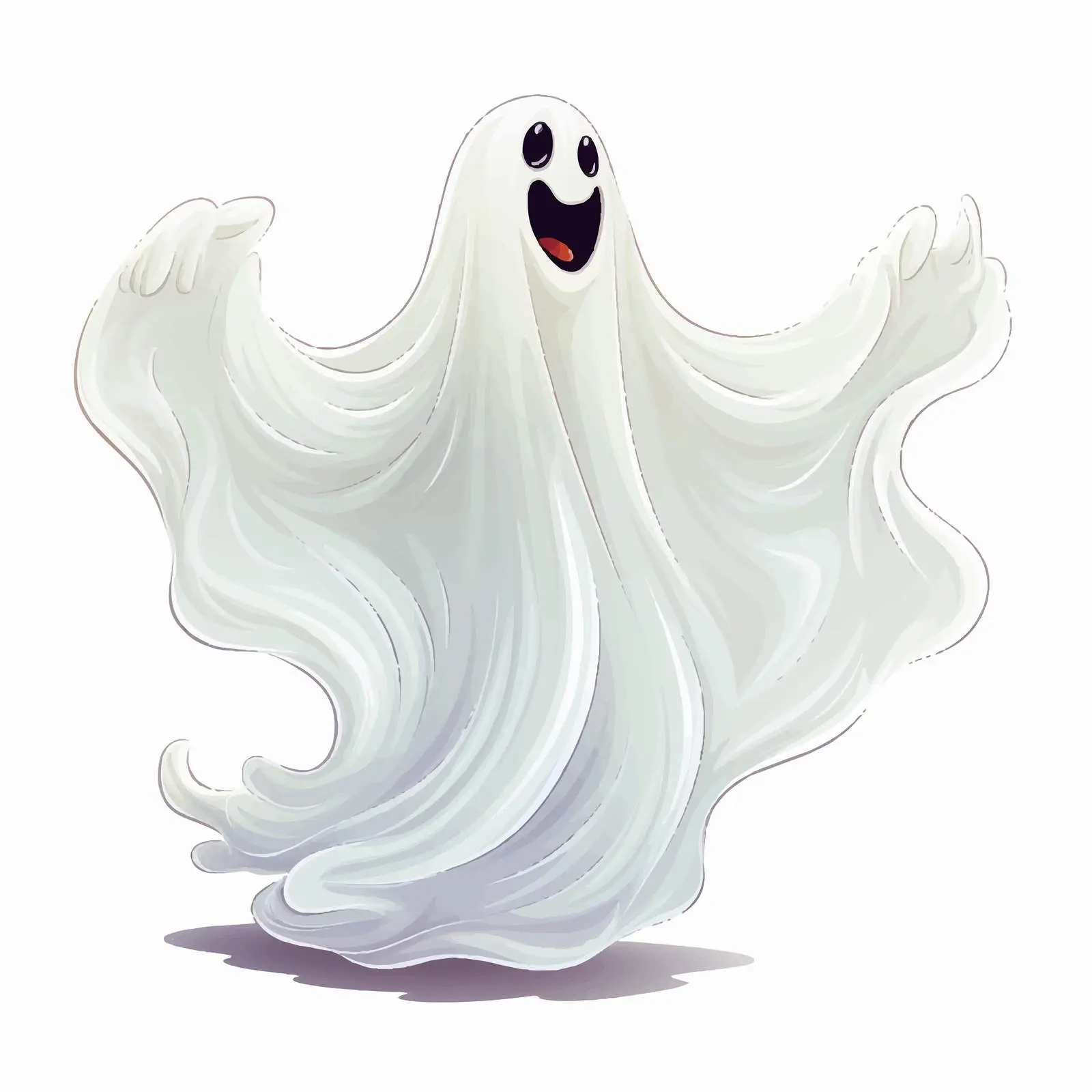 Isolated Cartoon White Scary Ghost Vector Illustration — free download from Dotvec