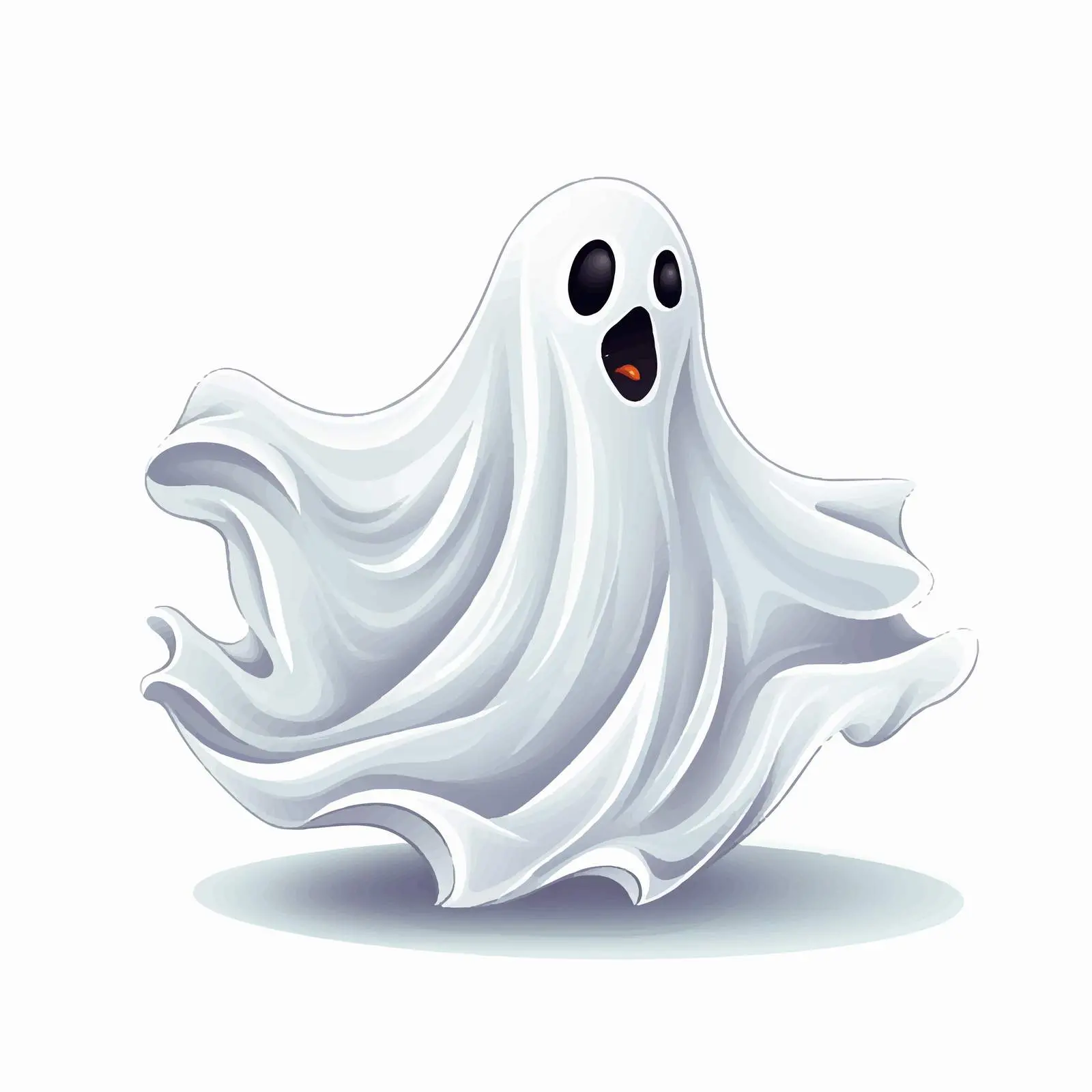 White Scary Ghost Isolated Cartoon Illustration — free download from Dotvec