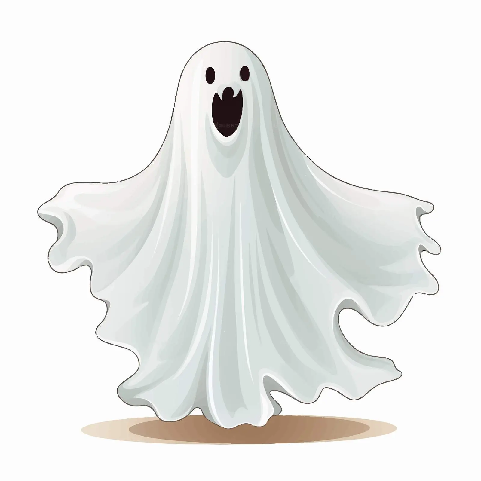 Isolated White Scary Ghost Vector Illustration — free download from Dotvec