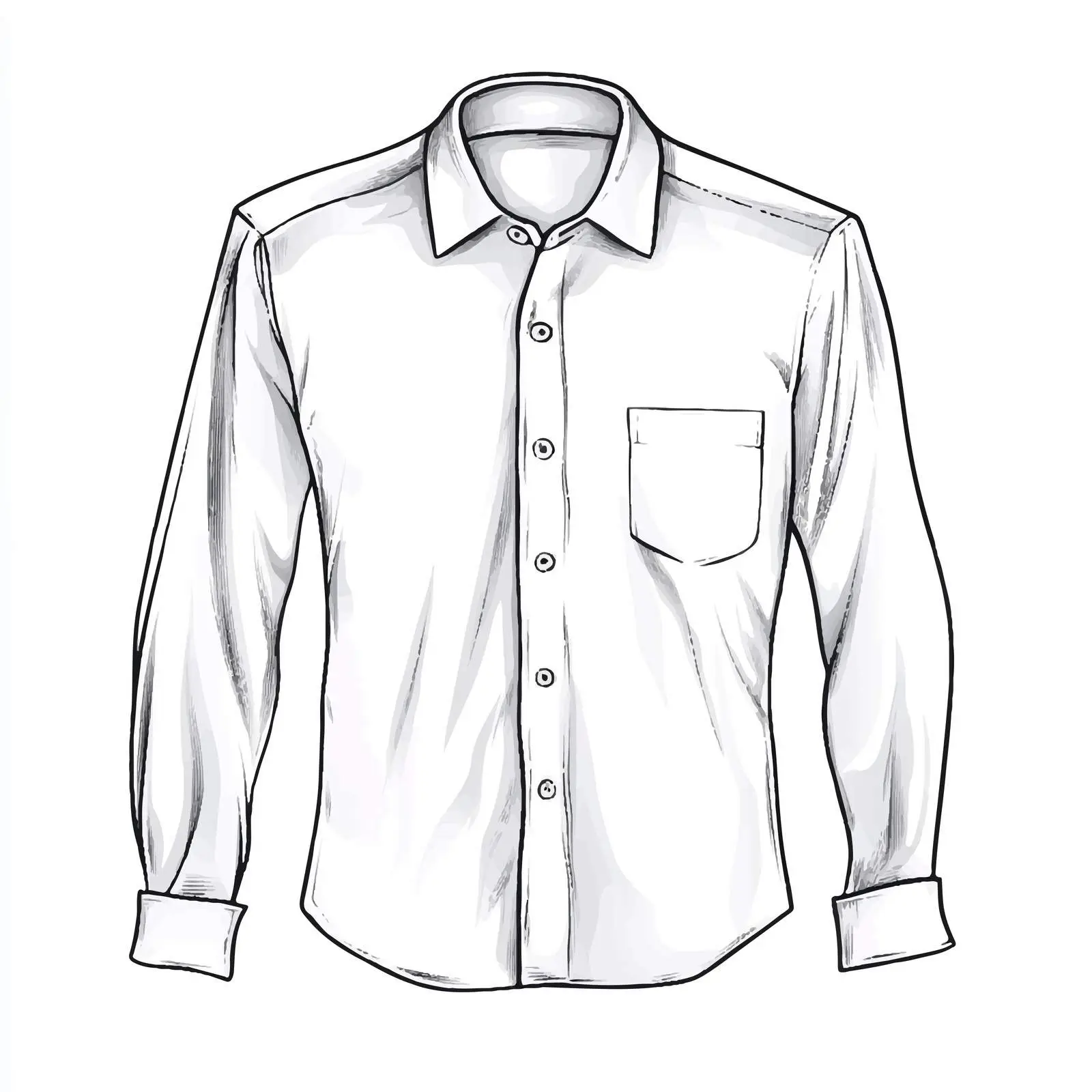 Black and White Cartoon White Shirt Illustration — free download from Dotvec