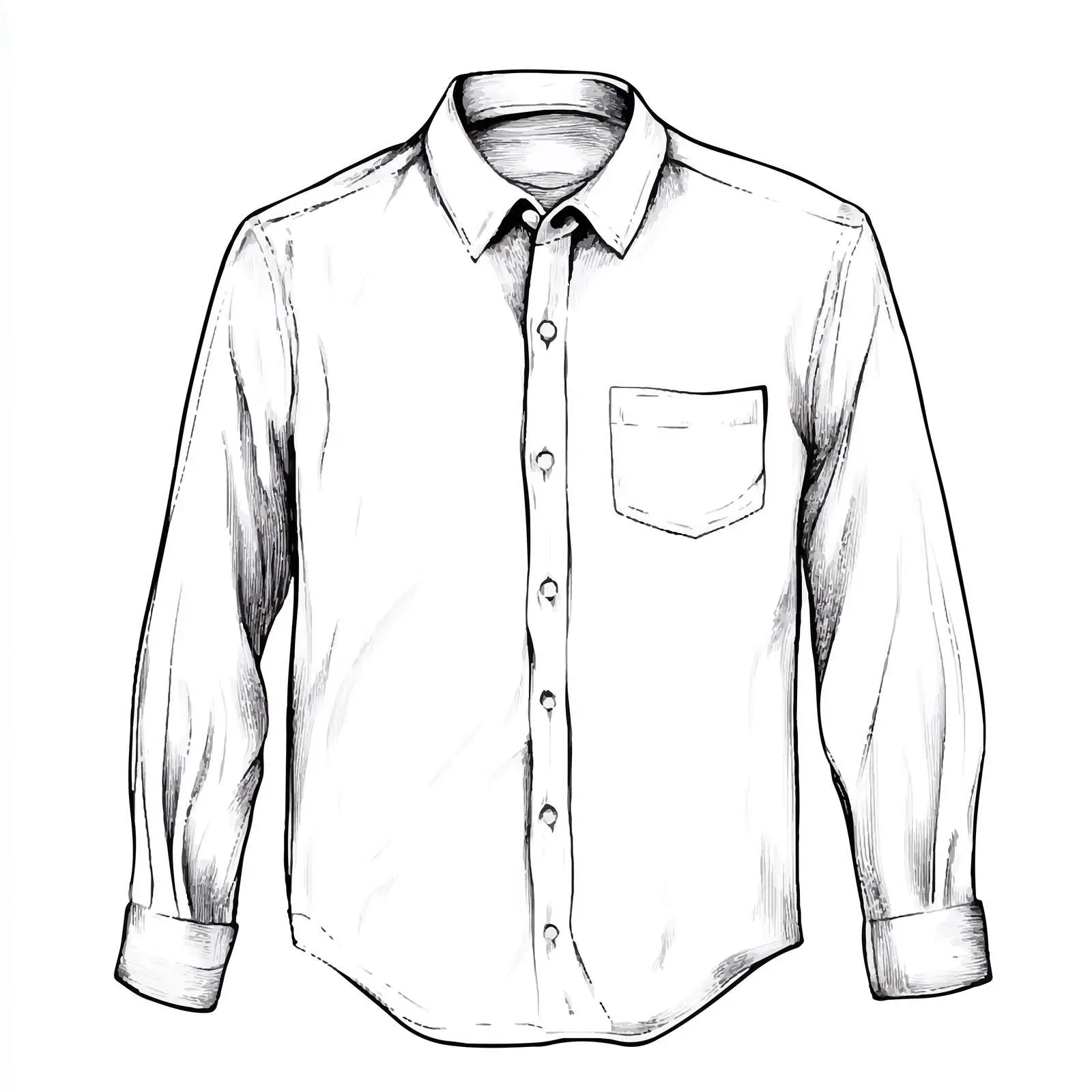 Black and White Cartoon Vector of White Shirt — free download from Dotvec