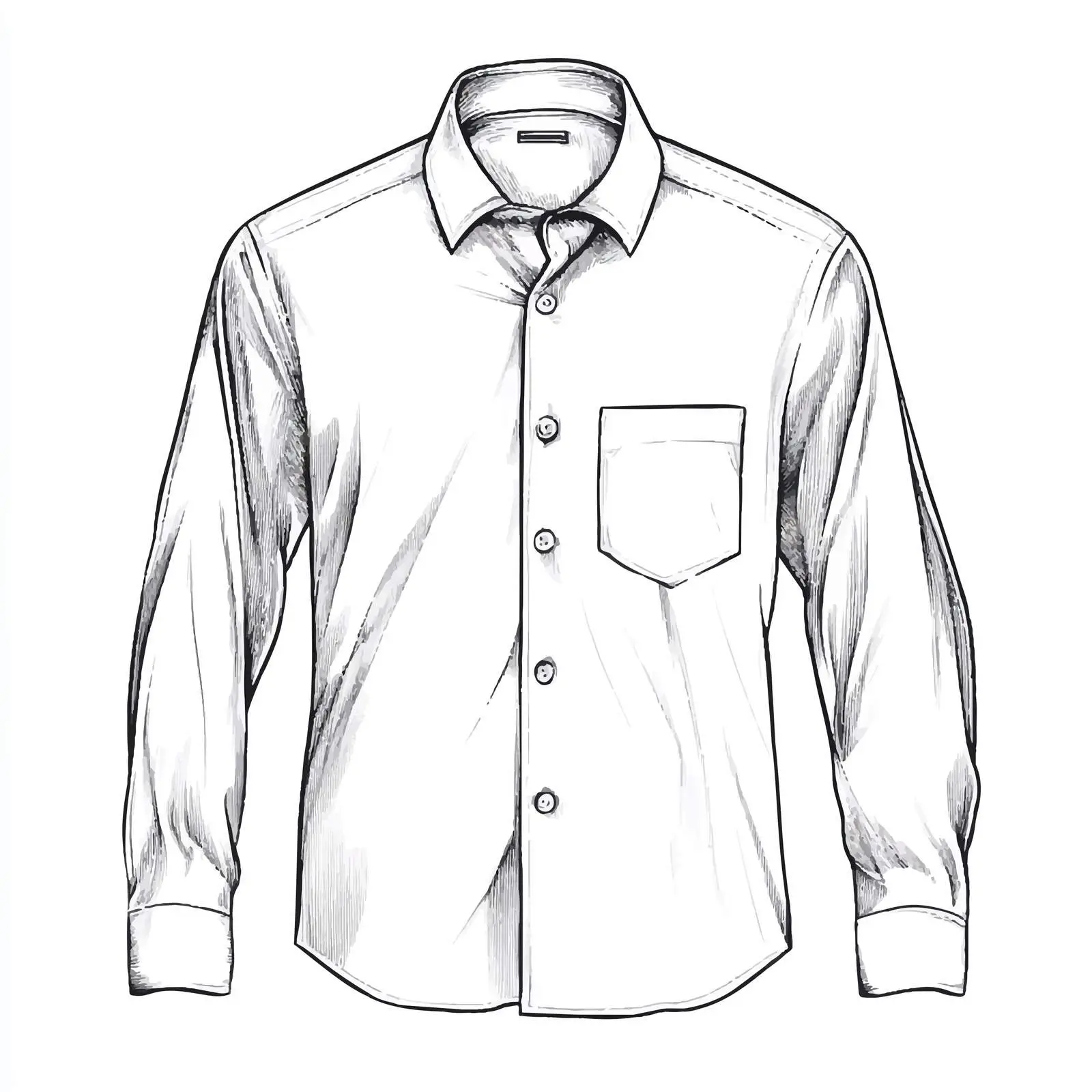 Cartoon Black and White White Shirt Vector Illustration — free download from Dotvec