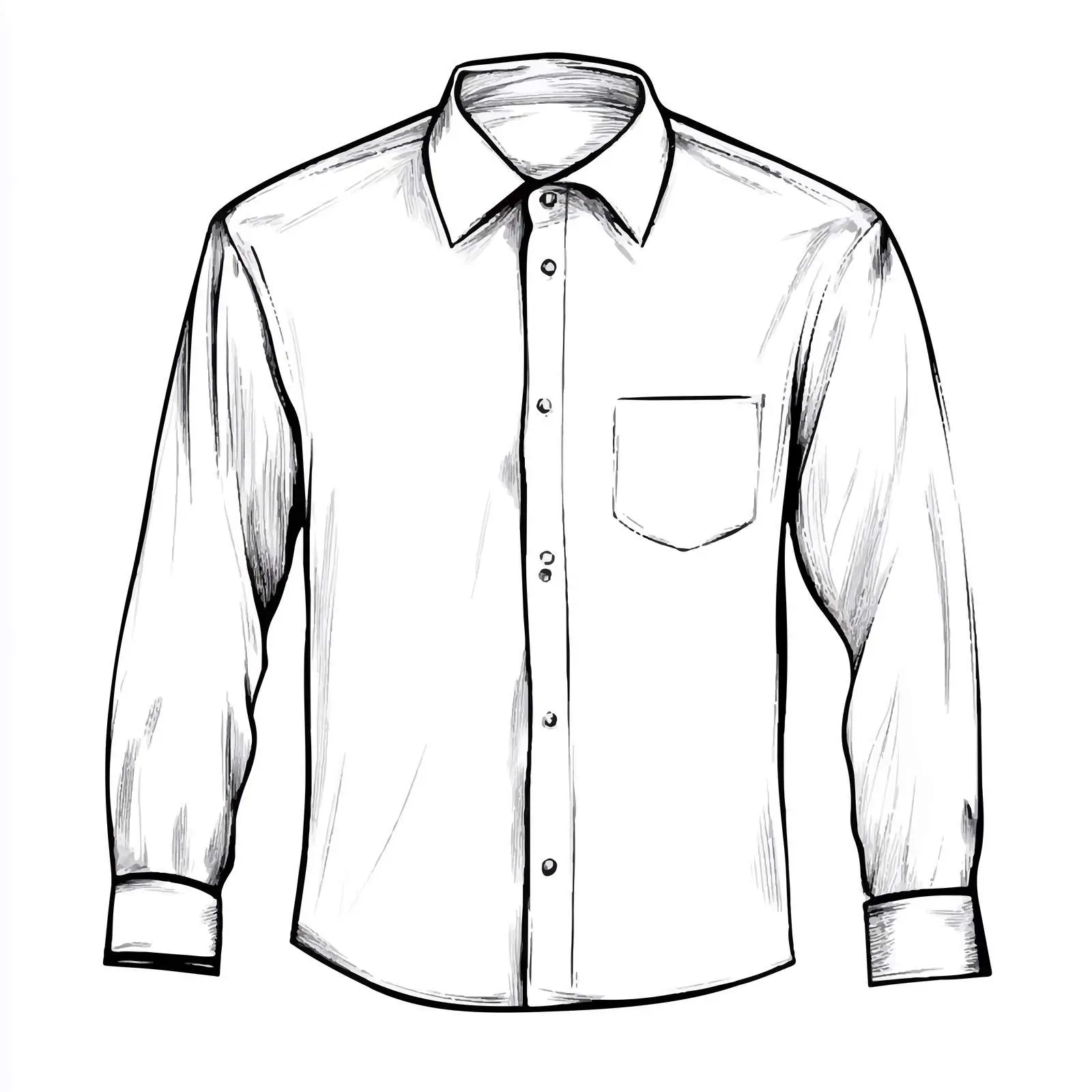 Black and White Cartoon Vector of White Shirt — free download from Dotvec