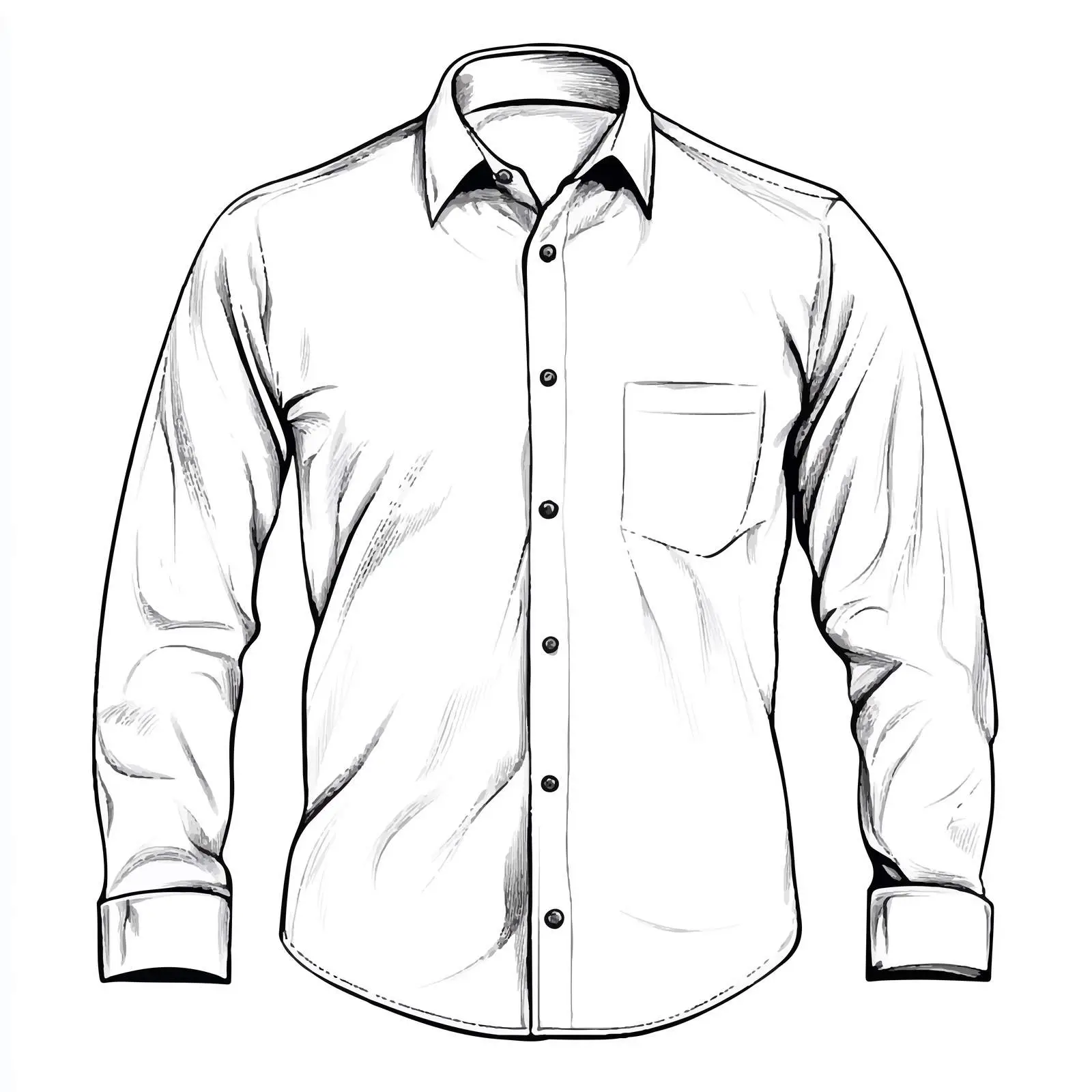 Black and White Cartoon White Shirt Vector — free download from Dotvec