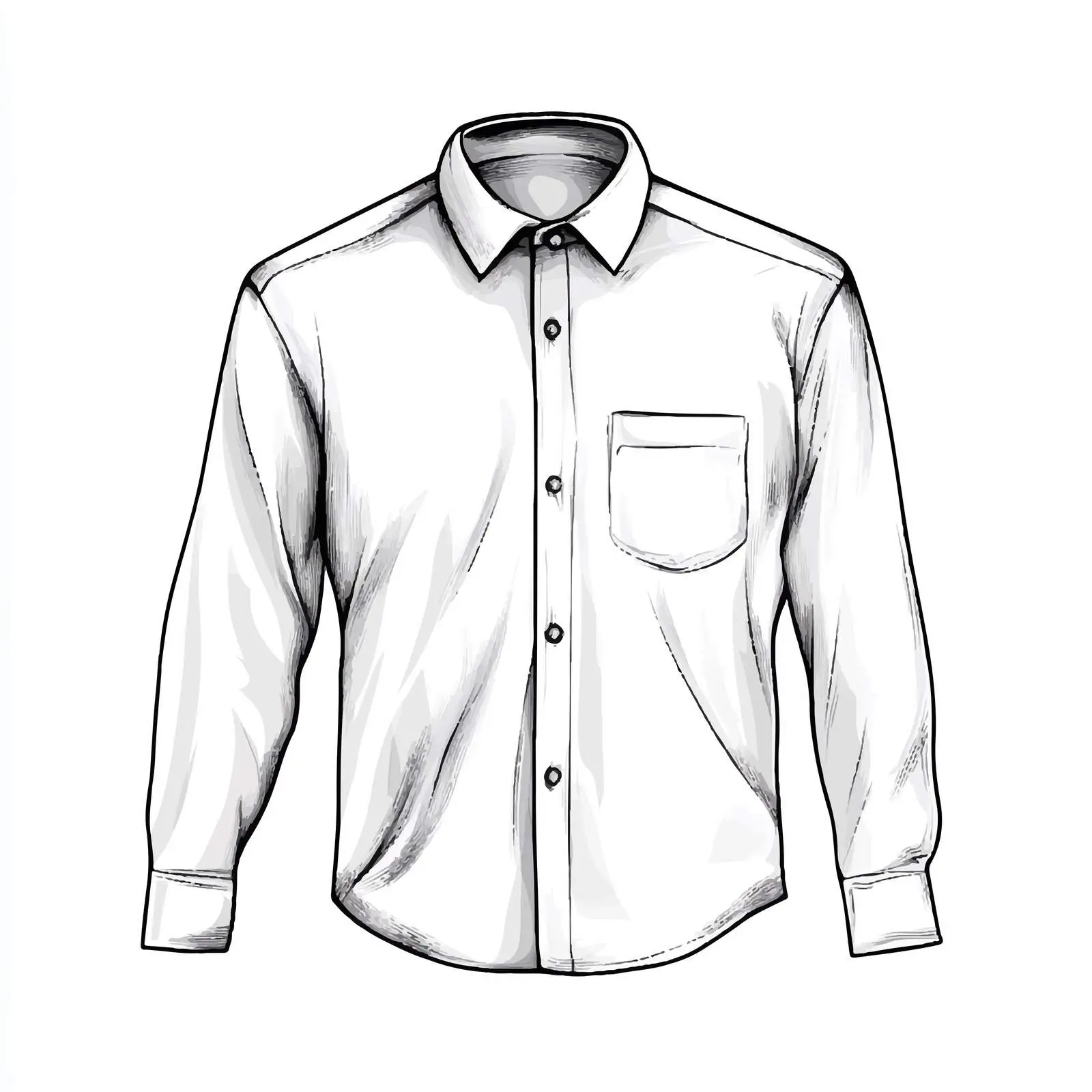 Black and White Cartoon White Shirt Illustration — free download from Dotvec